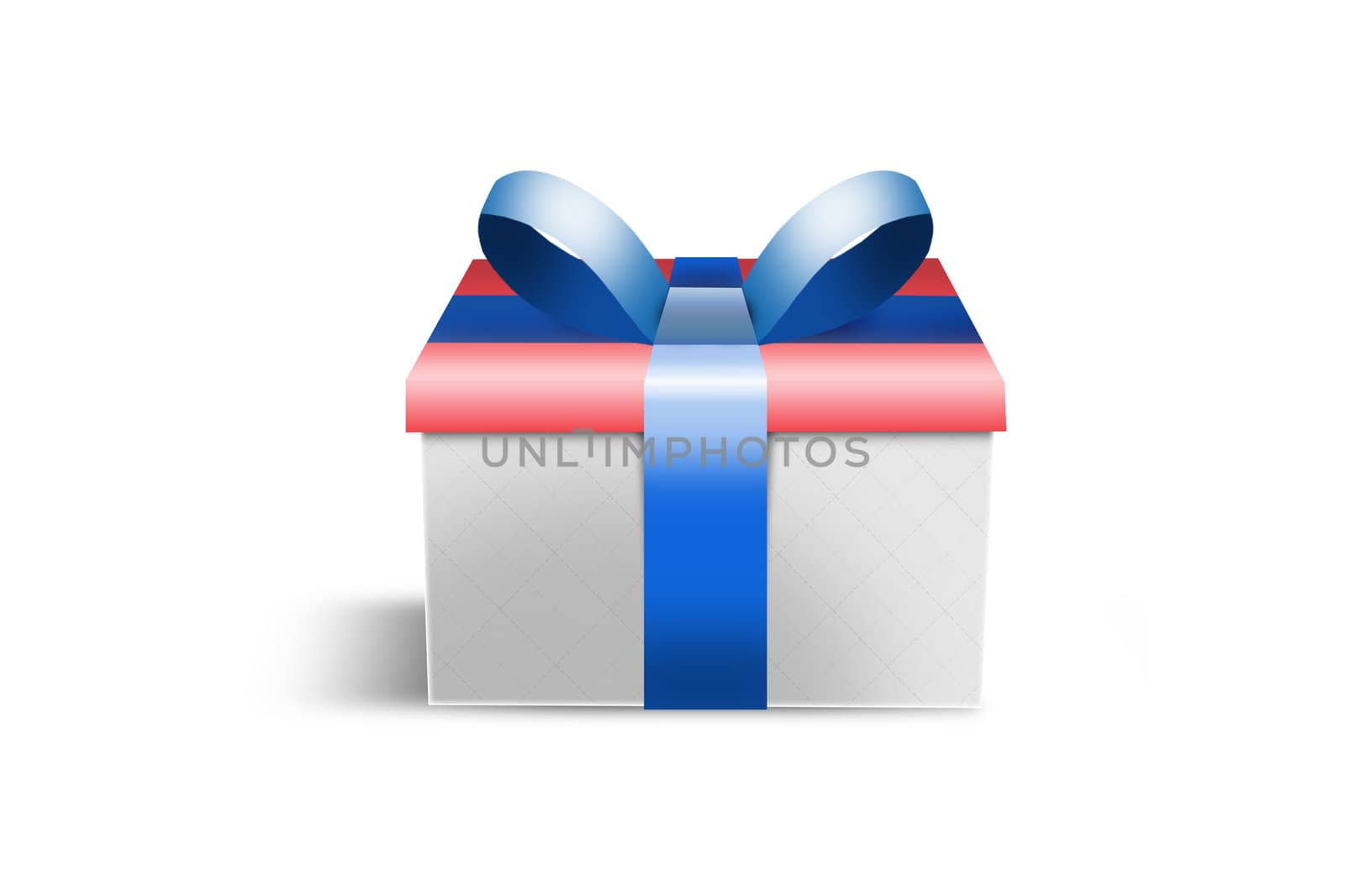 Photo realistic Gift Box 3D Rendering Blue