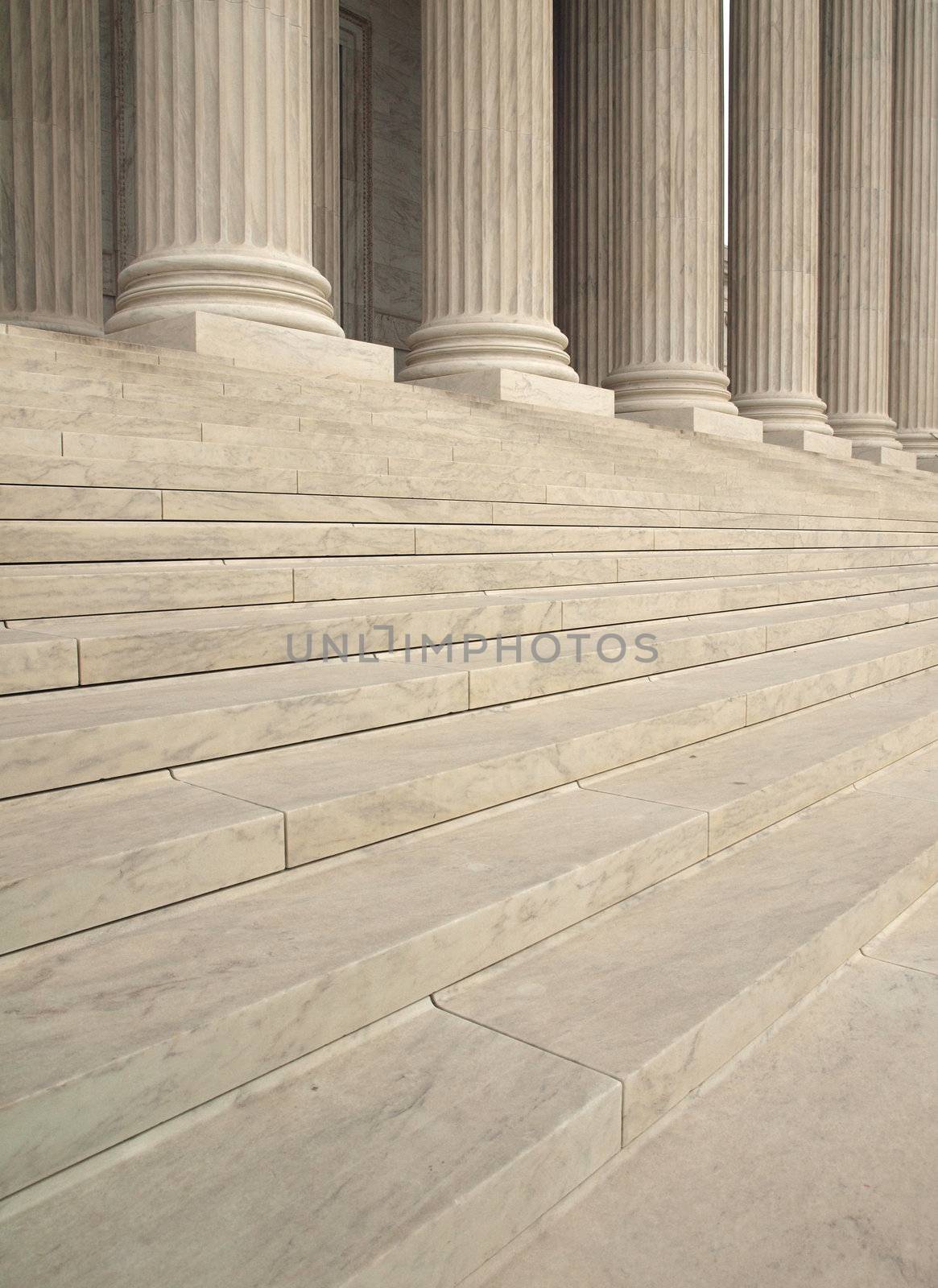 Steps and Columns at the Entrance of the United States Supreme Court in Washington DC