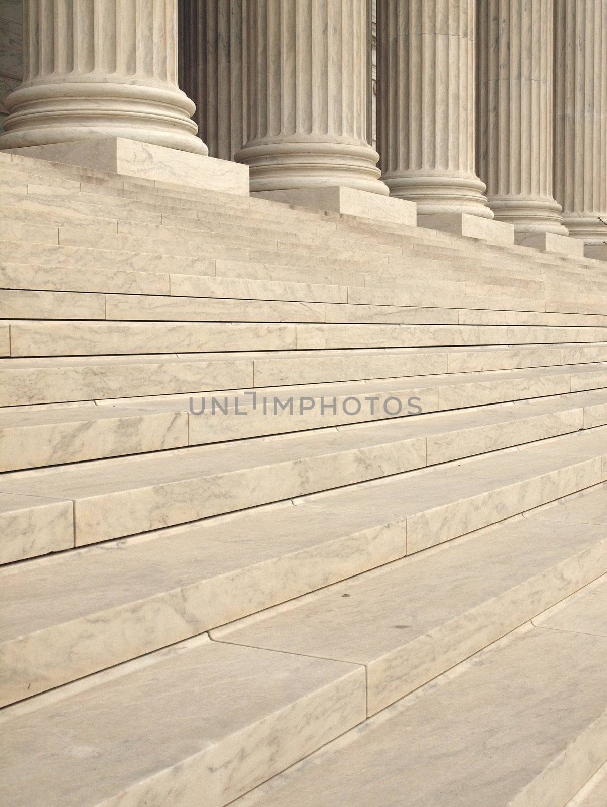 Steps and Columns at the Entrance of the United States Supreme Court in Washington DC