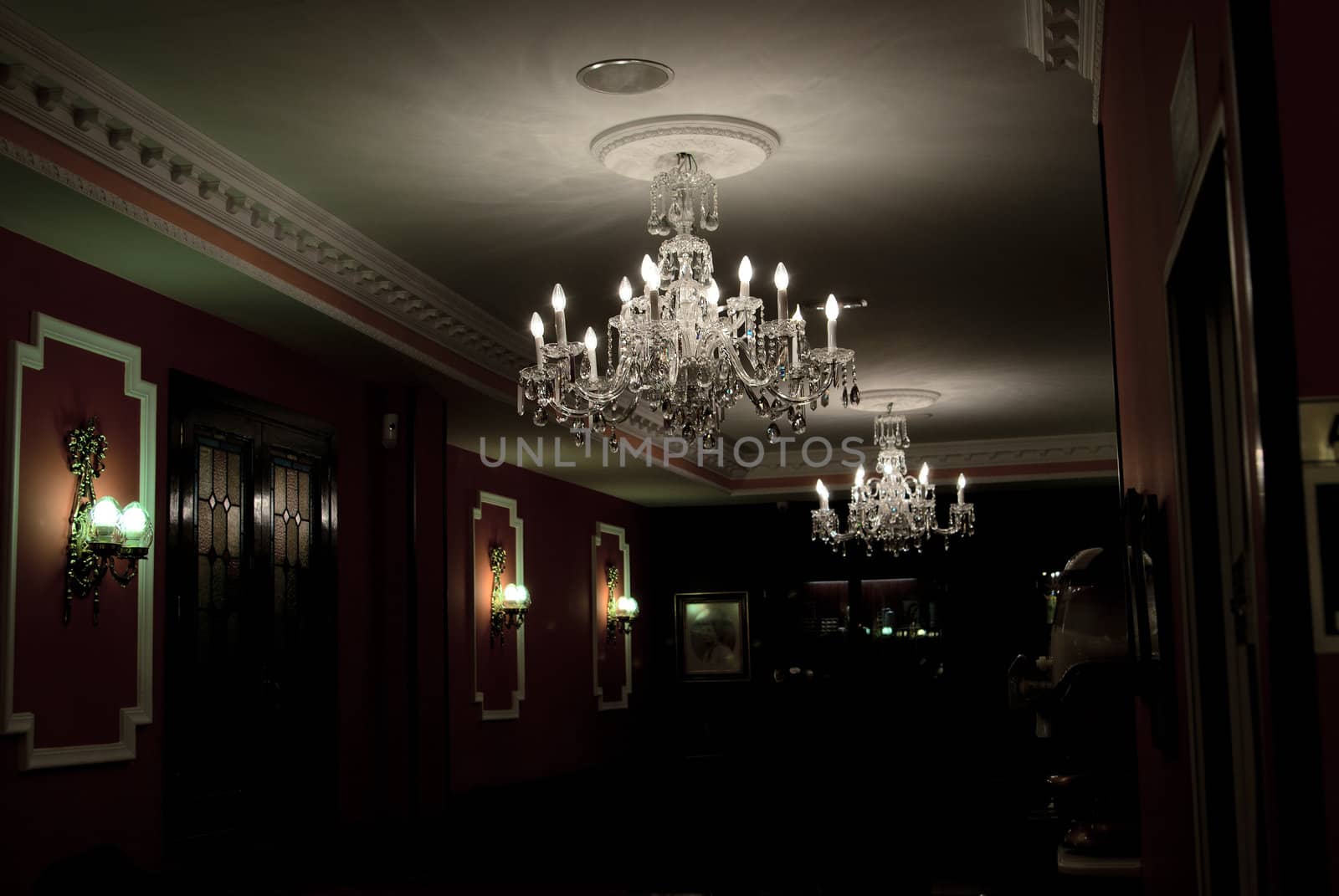 Dark black hall illuminated crystal antiquarian chandelier by Larisa13