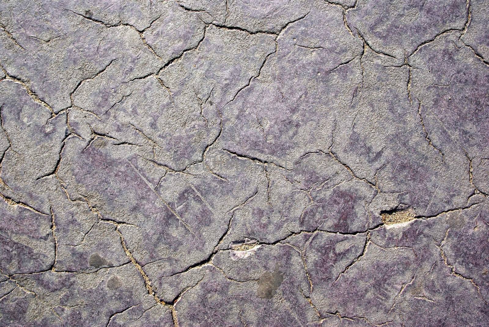 Old red damaged sidewalk. Good as background or backdrop. by borodaev