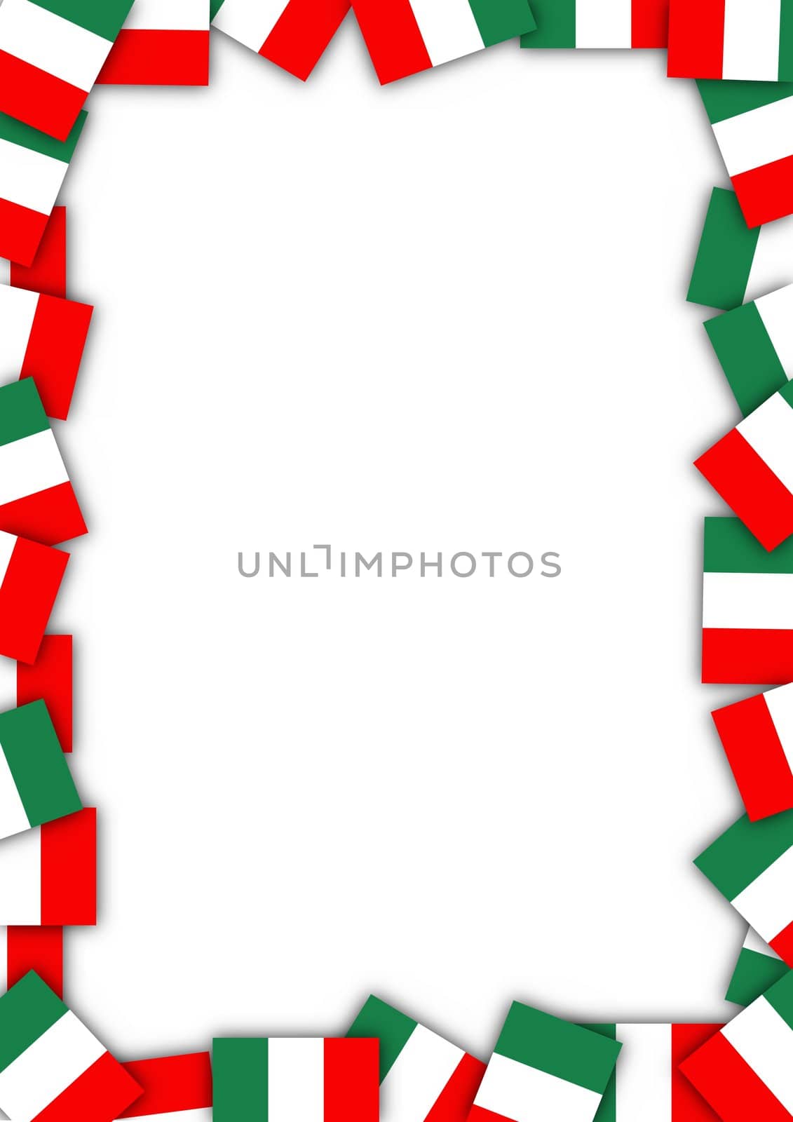 Illustration of a frame made of Italian flags