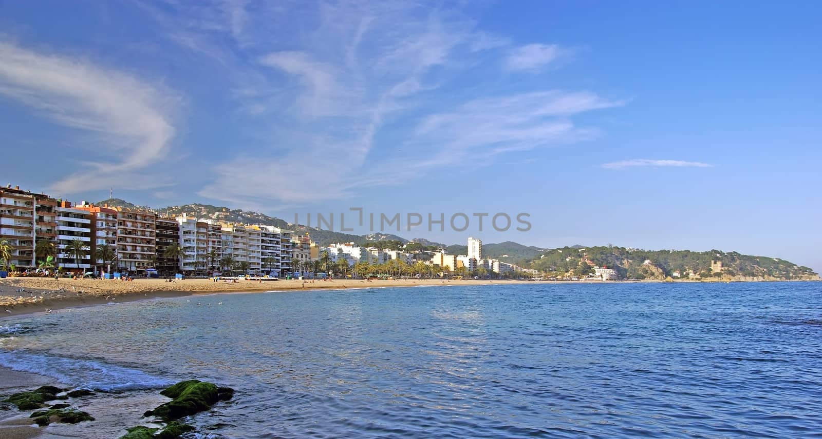 Panoramic view of Lloret de Mar village. Costa Brava, Spain.