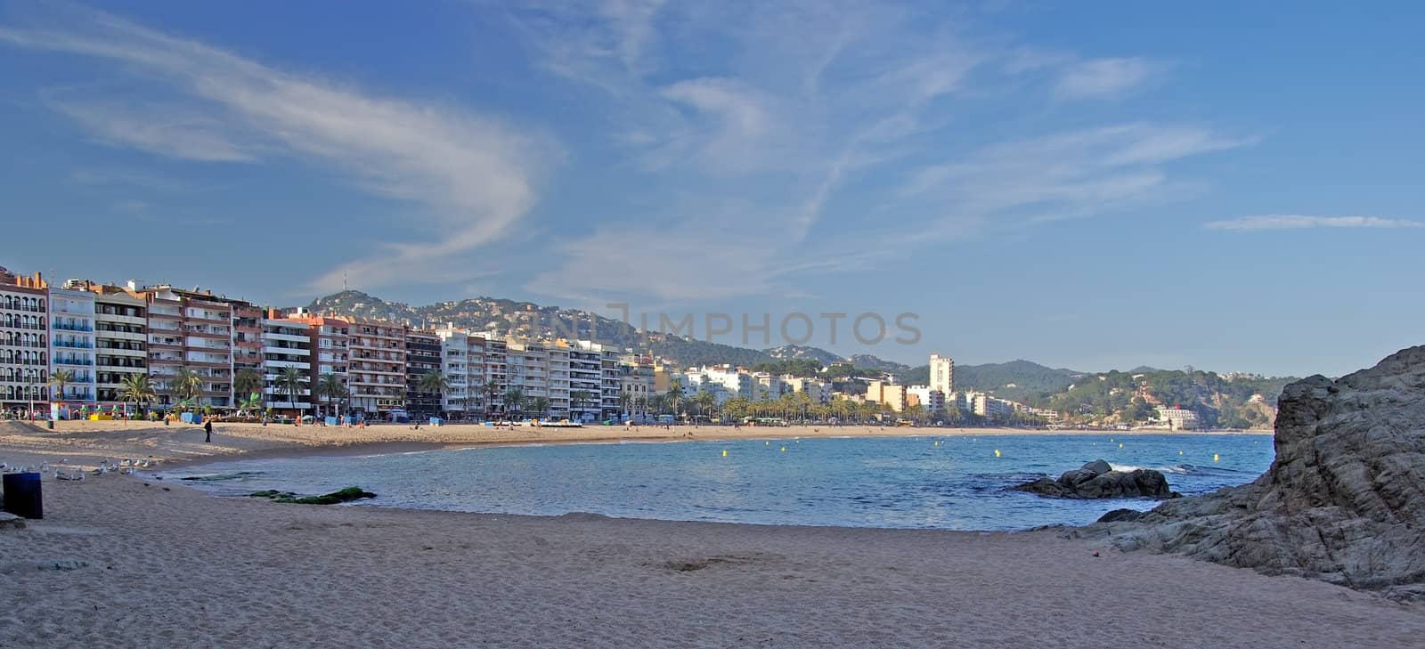 Panoramic view of Lloret de Mar village. Costa Brava, Spain. by borodaev