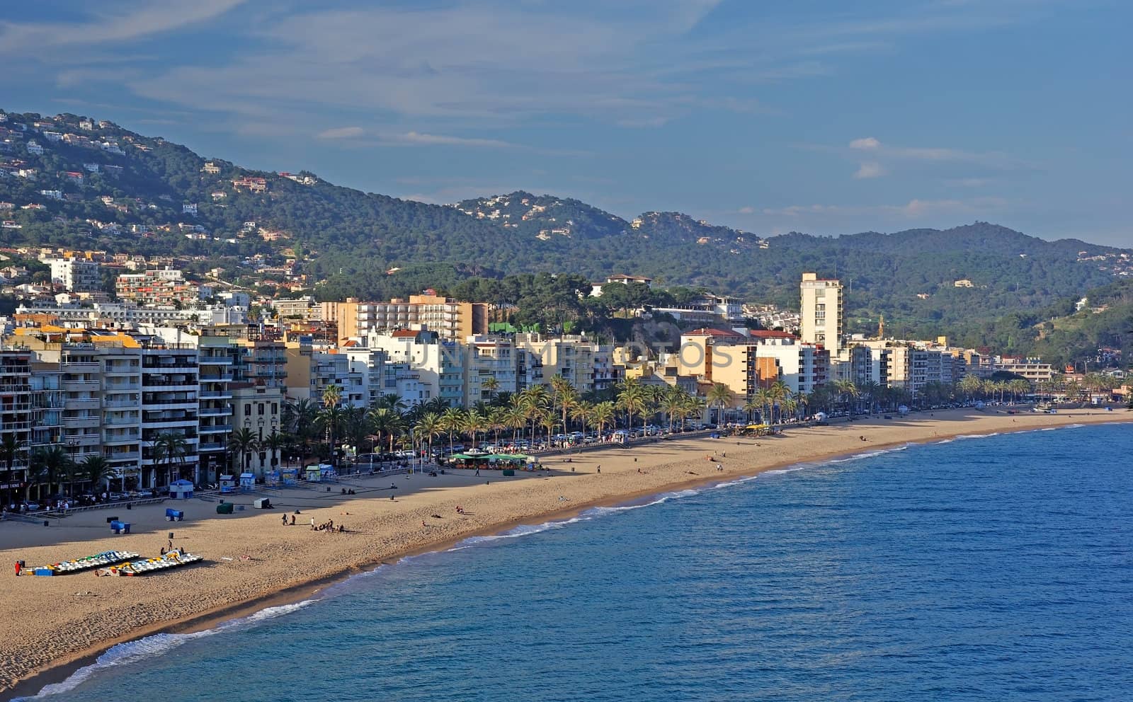 Panoramic view of Lloret de Mar village. Costa Brava, Spain.