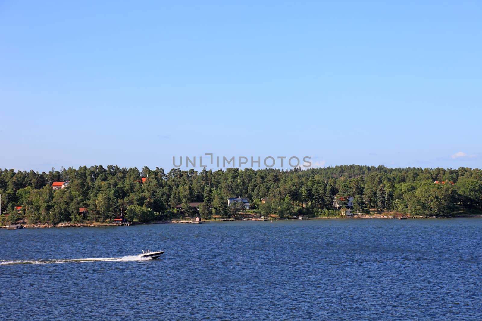 Baltic sea archipelago landscape in Sweden, Europe.