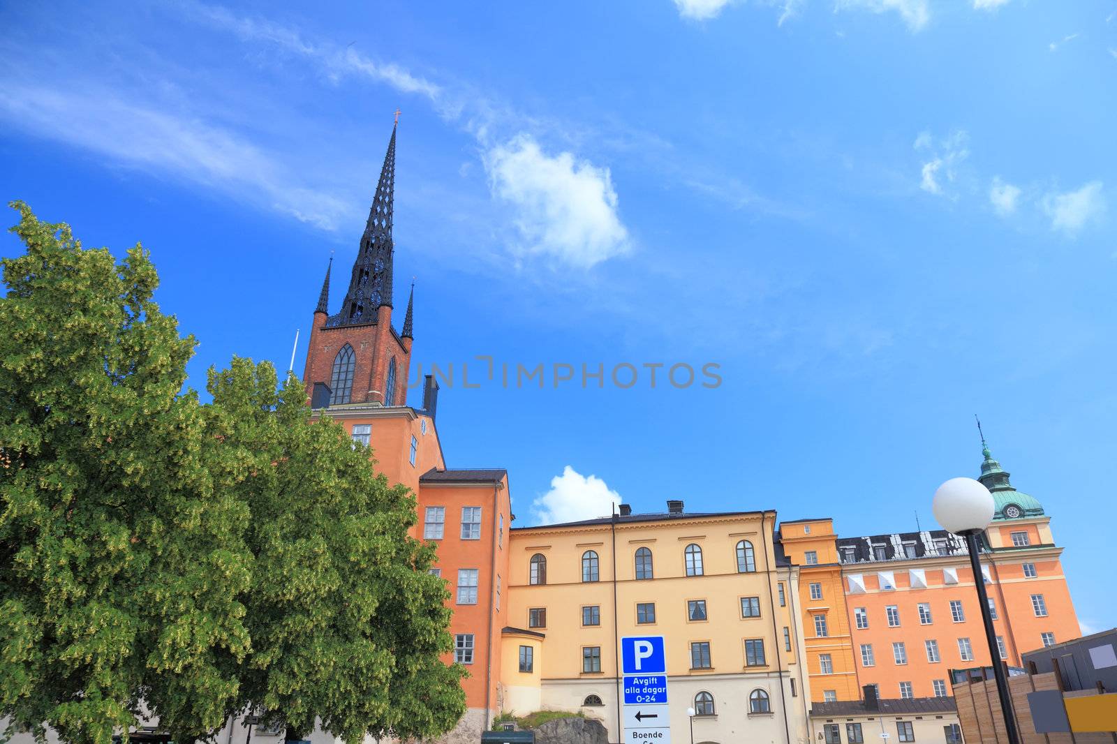 Architecture view of old central Stockholm, Sweden. by borodaev