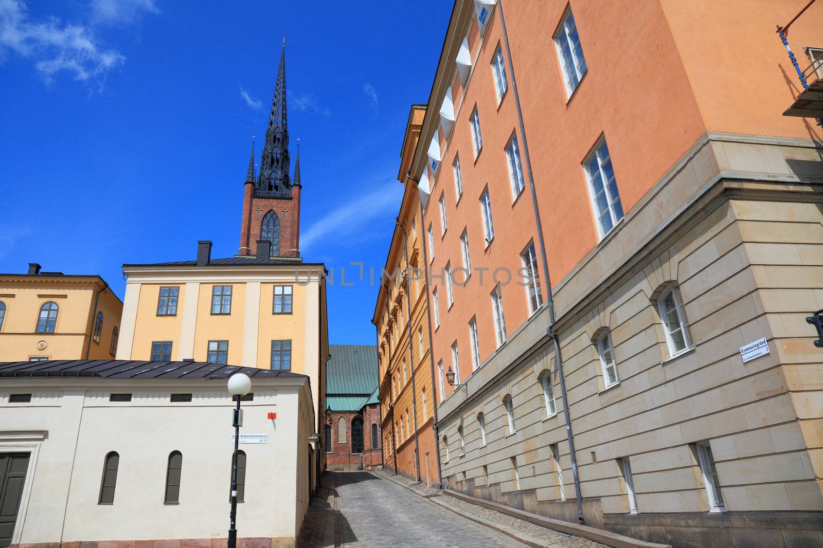 Architecture view of old central Stockholm, Sweden.