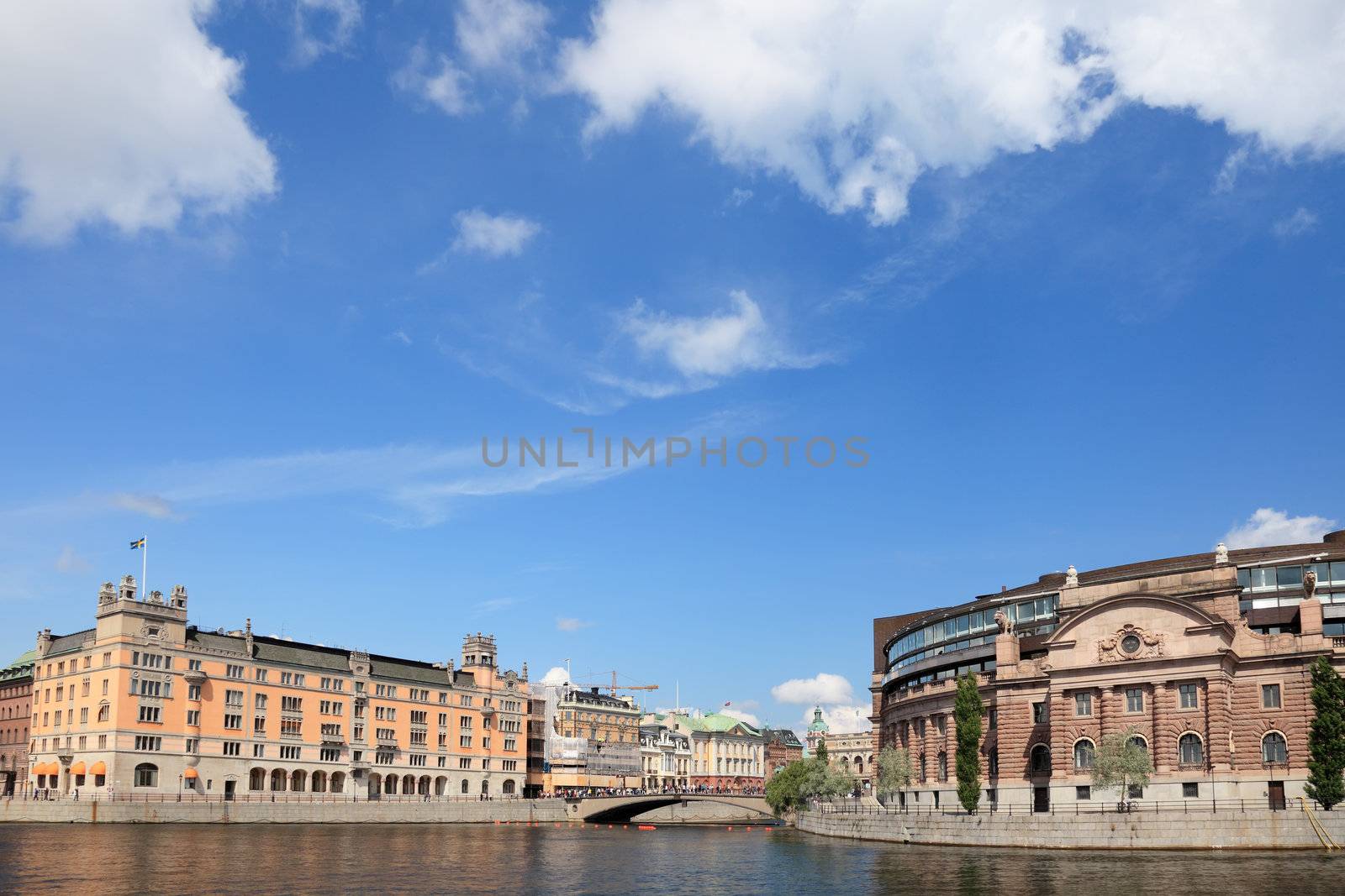 Stockholm city view, Parlament building, Gamla Stan. by borodaev