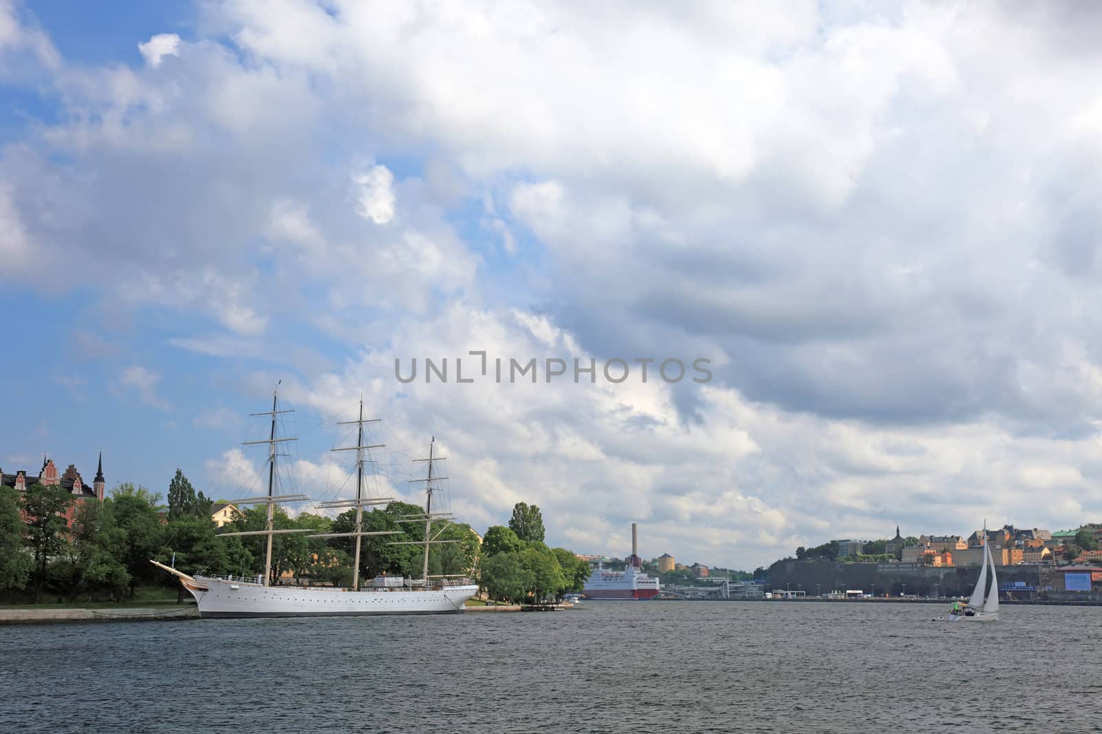 Stockholm harbor view, Sweden, Europe. by borodaev