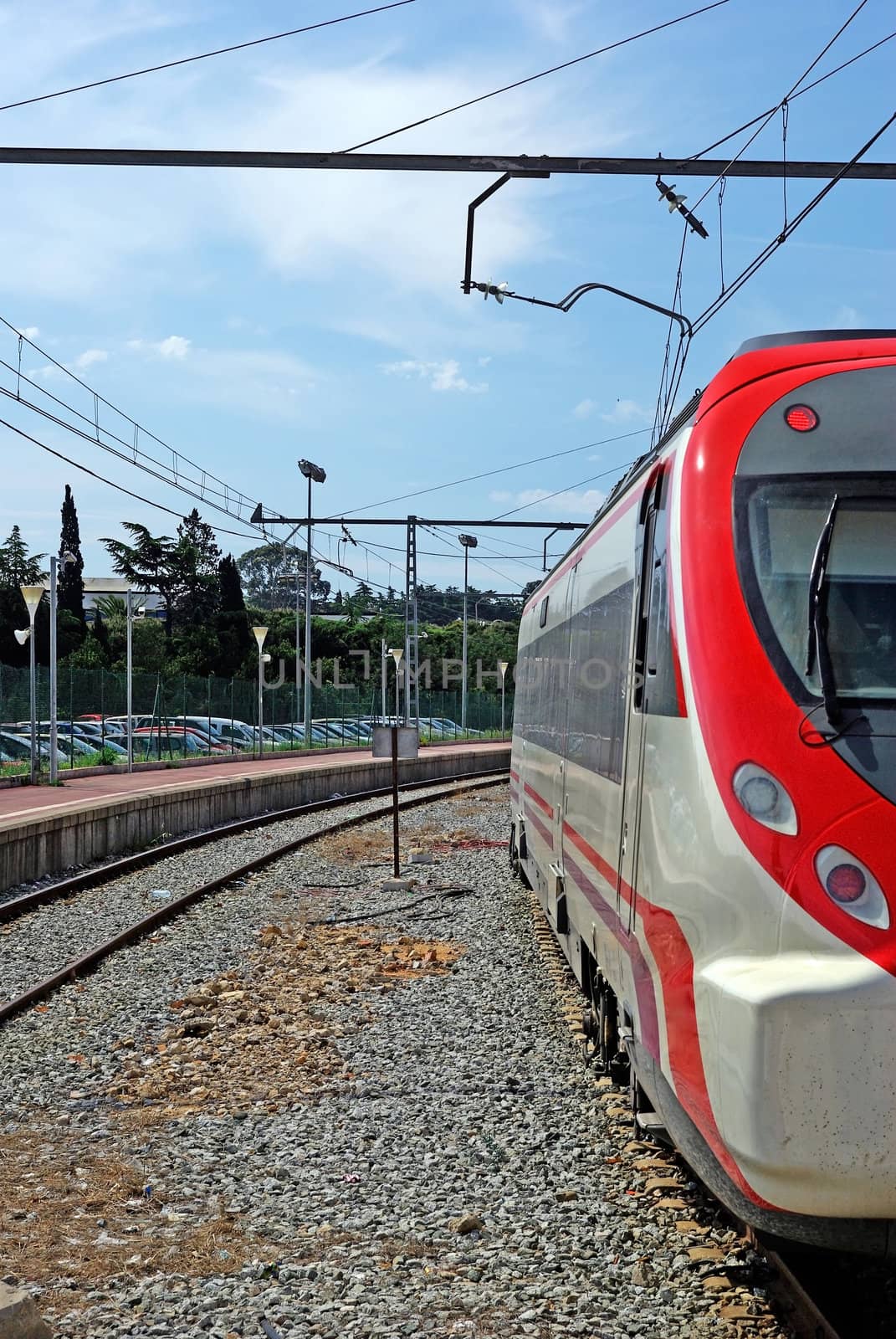 Train on station. Spain, Europe. by borodaev