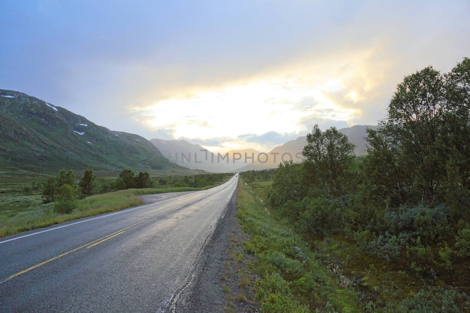 Road from Oslo to Bergen. Norway, scandinavian Europe.