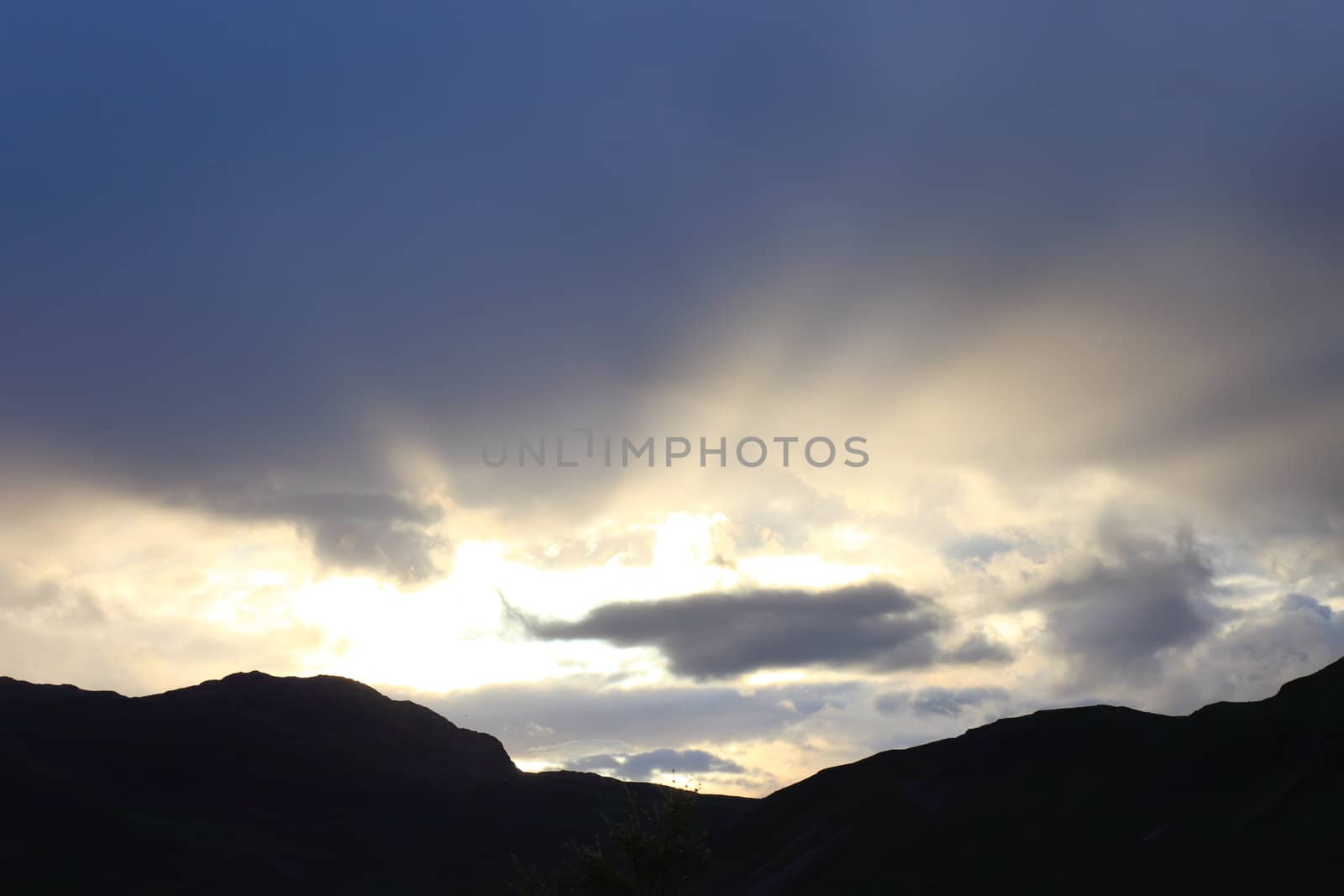 Sunset in mountains. Landscapes of Norway, scandinavian Europe. by borodaev