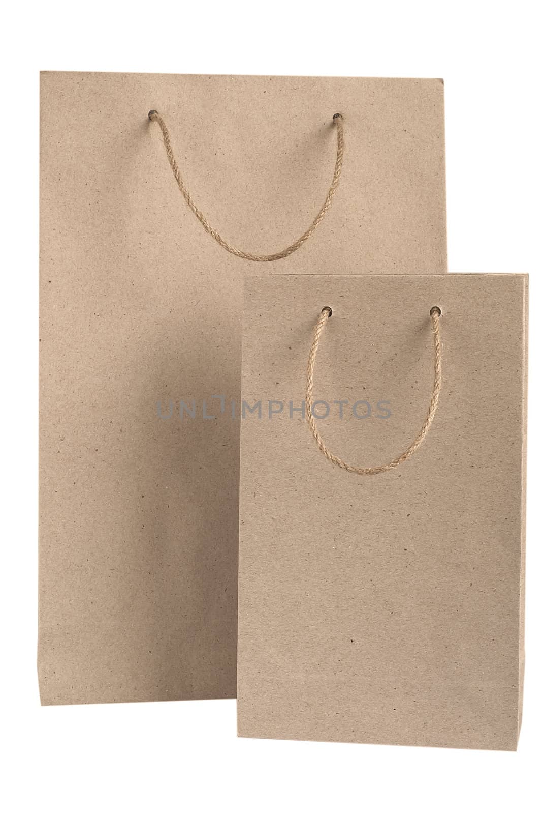 Recycled paper bags with hemp rope handles by varbenov