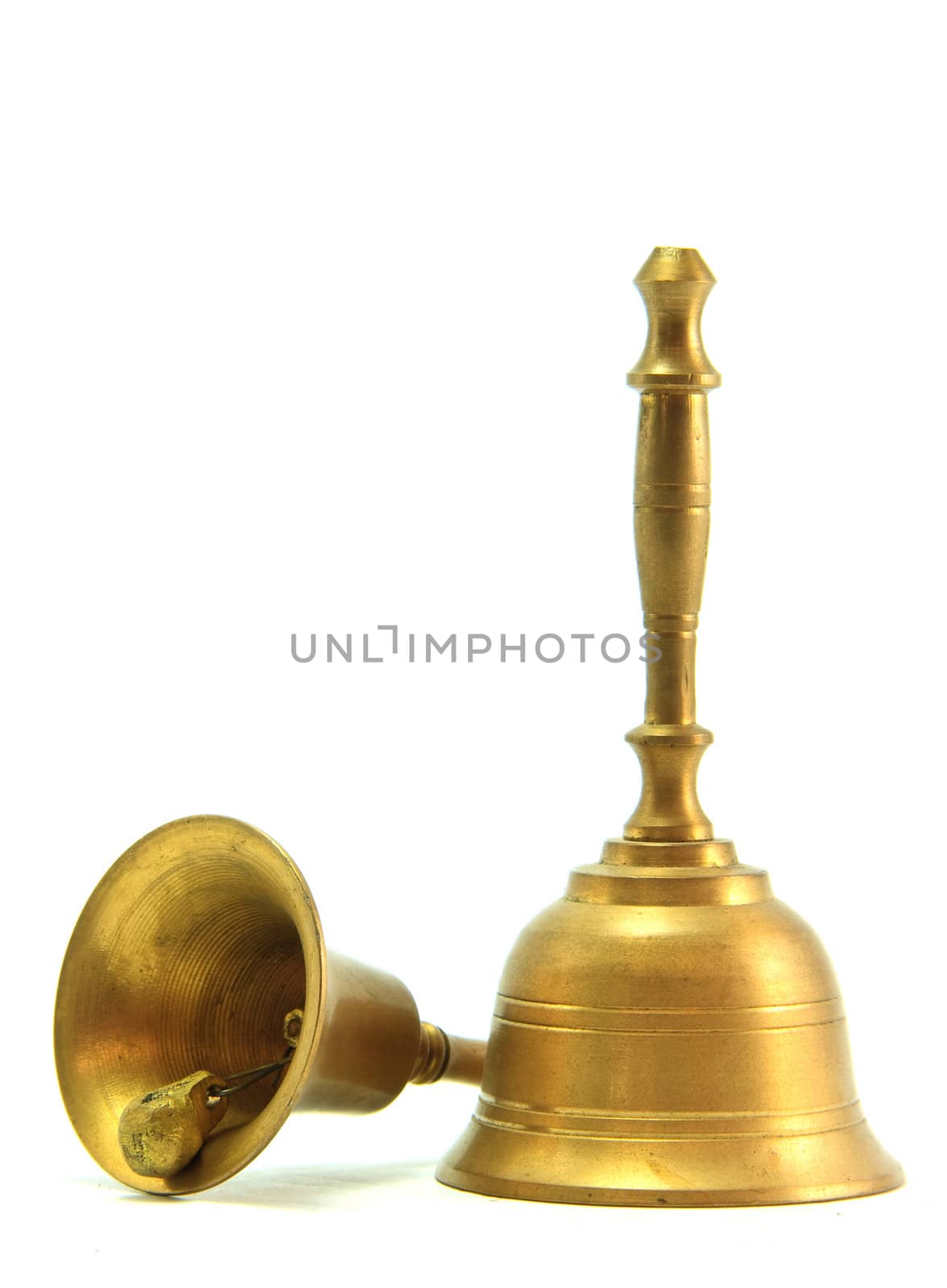 golden hand bell Isolated on White