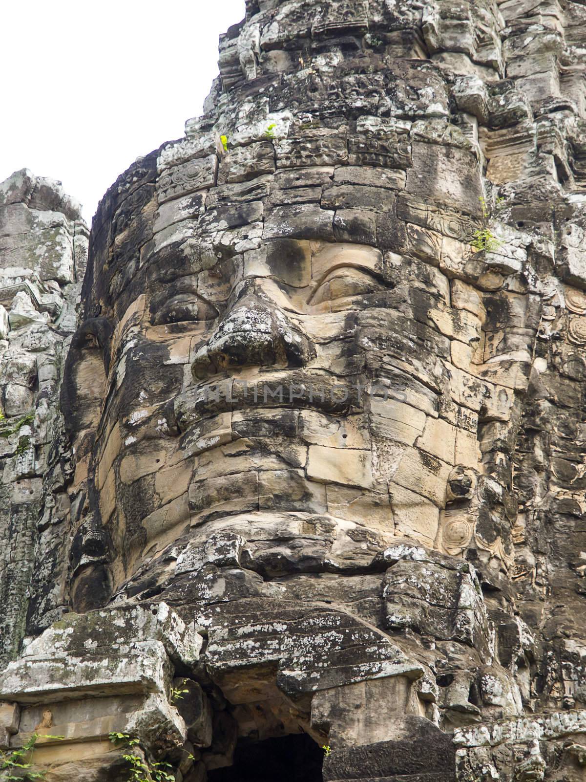 Details of the South Gate of the Angkor Thom complex, The world heritage site in Siem Reap province, Cambodia