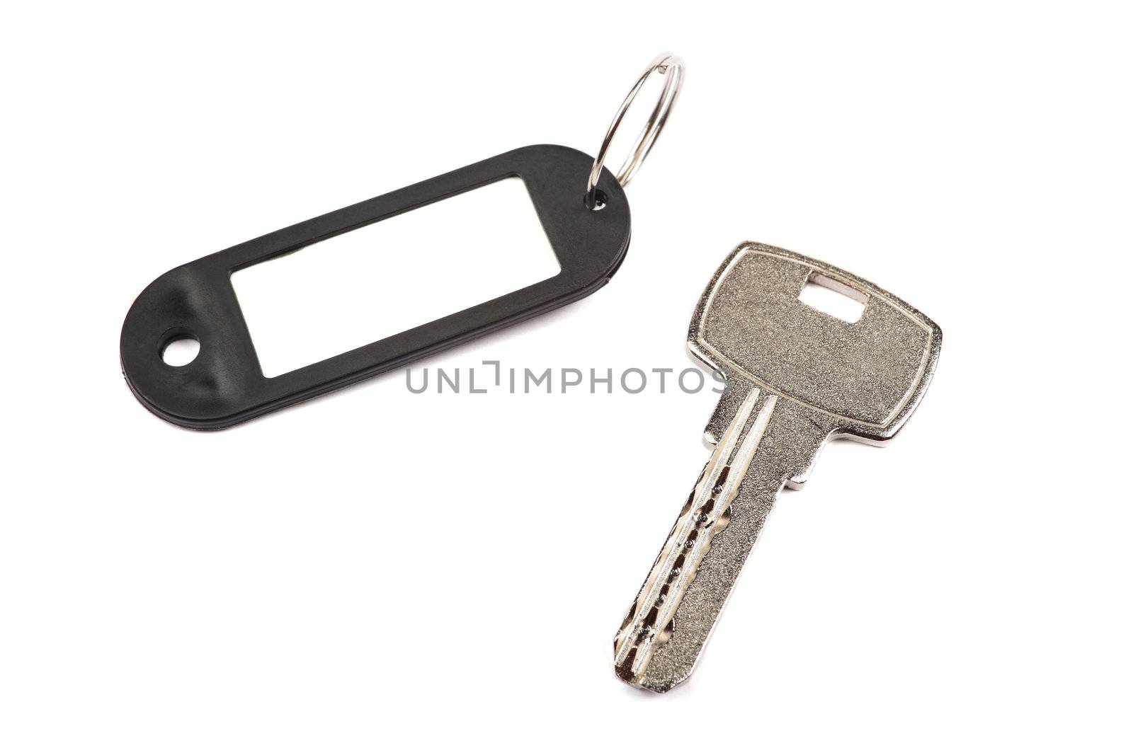 Key and black trinket with empty for your design space isolated  by borodaev