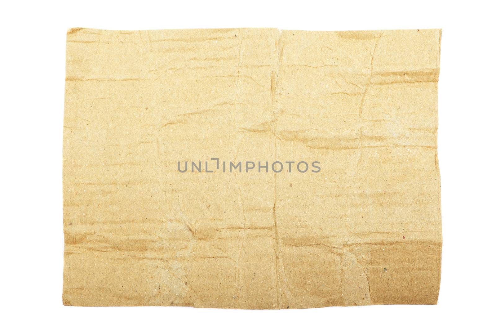 Torn cardboard isolated on white background. As textured background or backdrop.