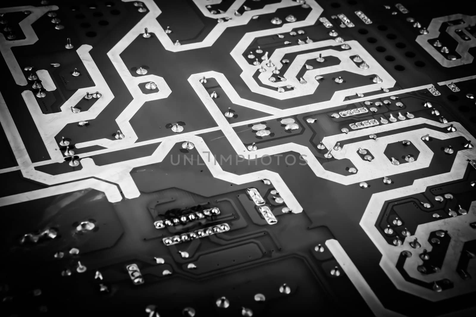 Close-up of electronic circuit board by nenov
