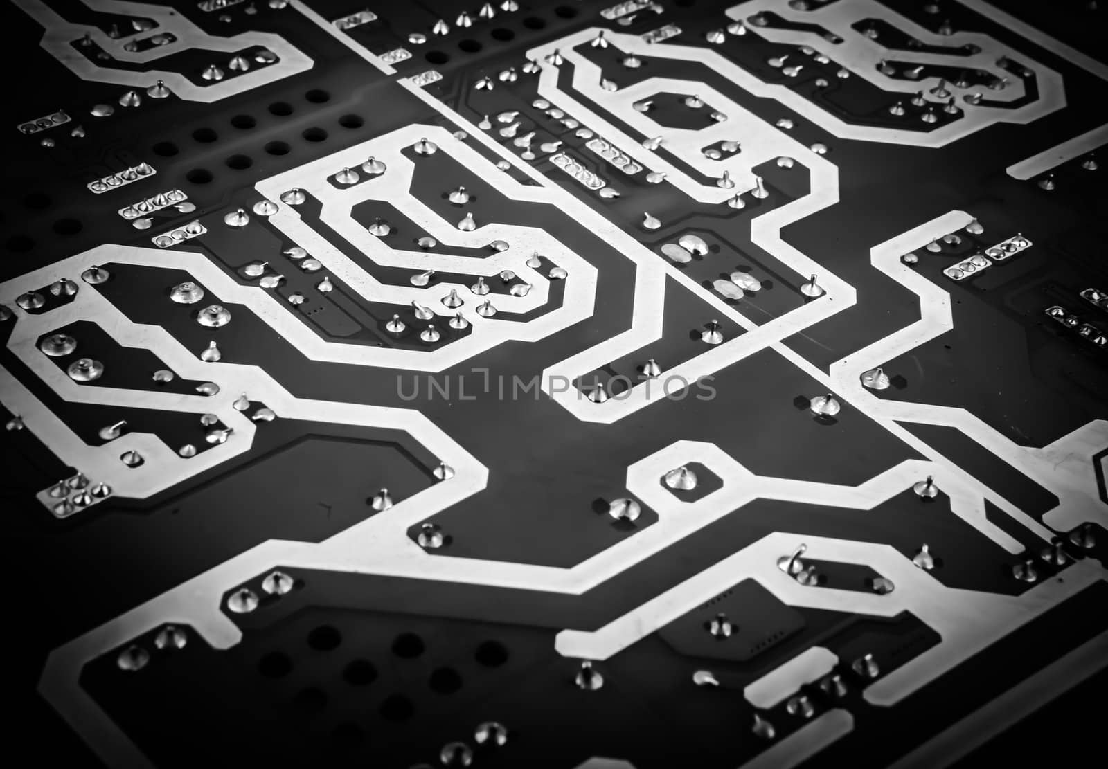 Close-up of electronic circuit board by nenov