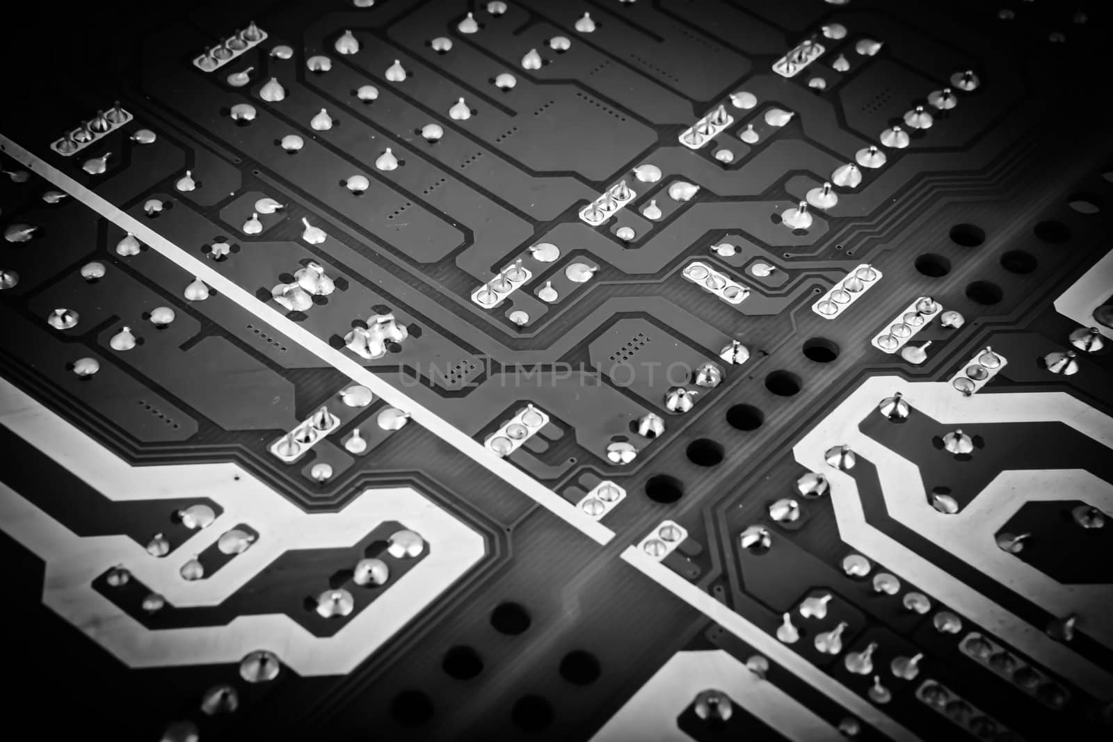 Close-up of electronic circuit board.