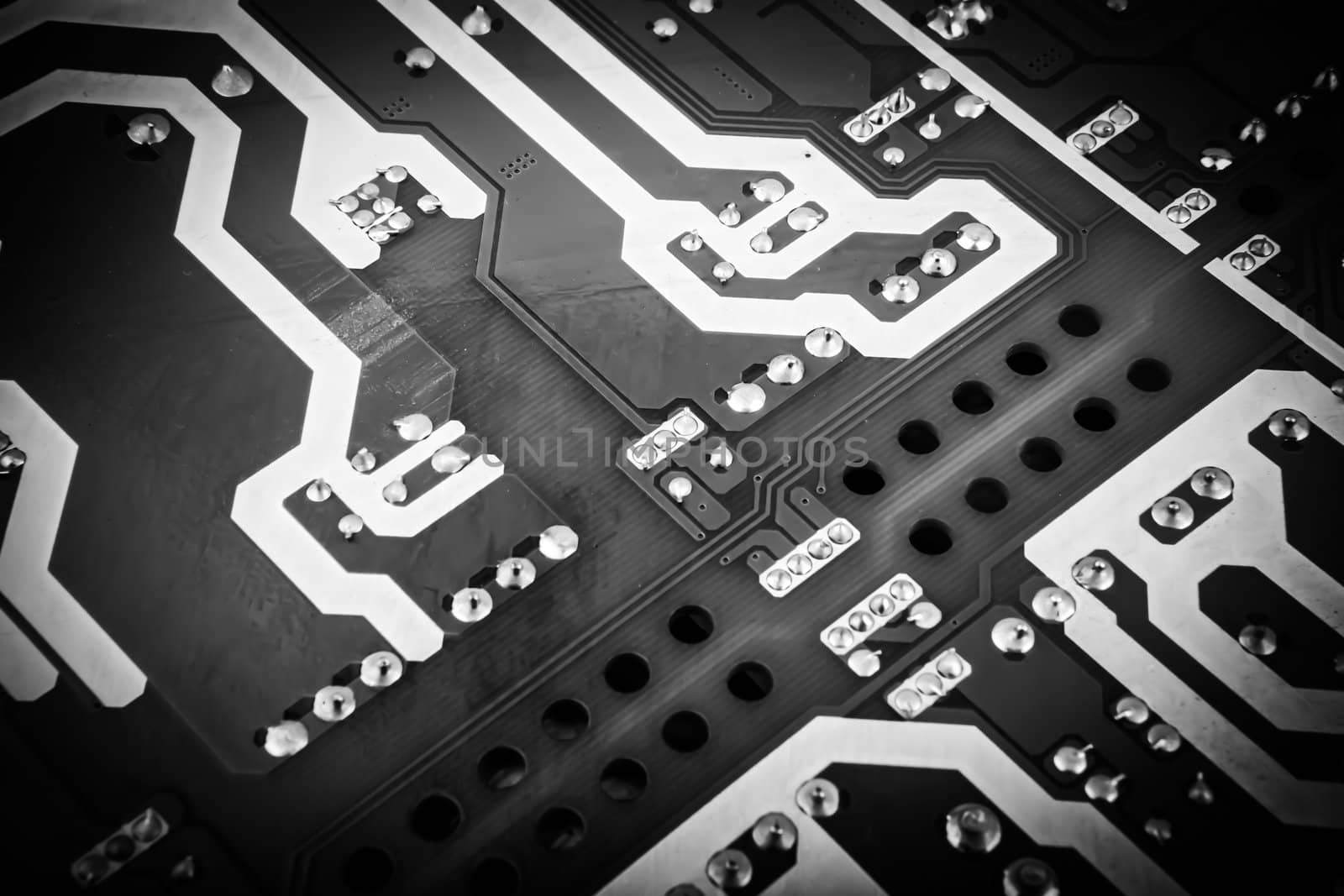 Close-up of electronic circuit board by nenov