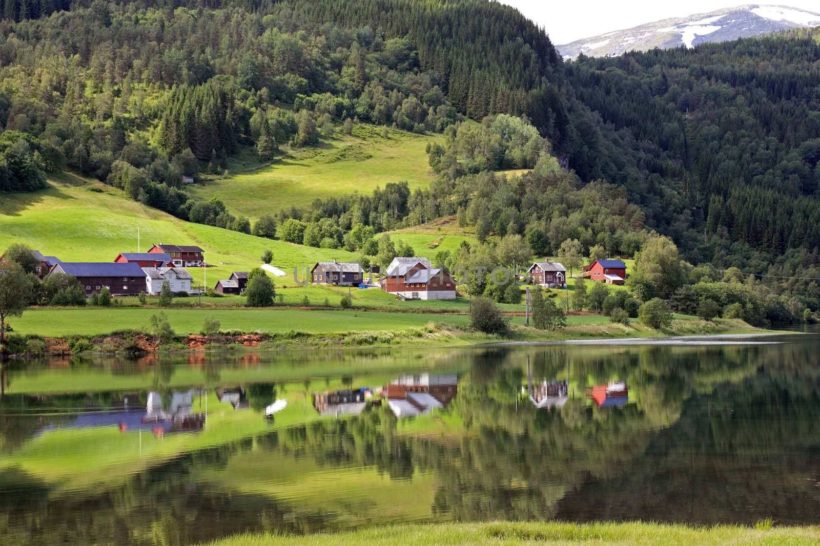 Beautiful rural landscape deep in norwegian mountains, Scandinavian Europe.