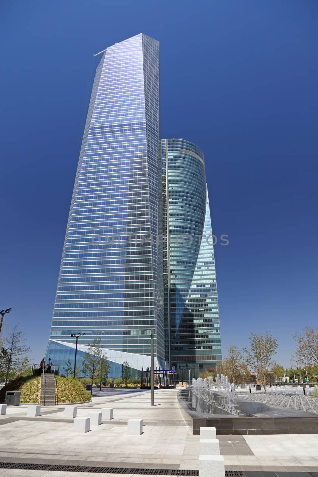 Modern skyscrapers, cityscape of Madrid - the capitol of Spain, Europe.