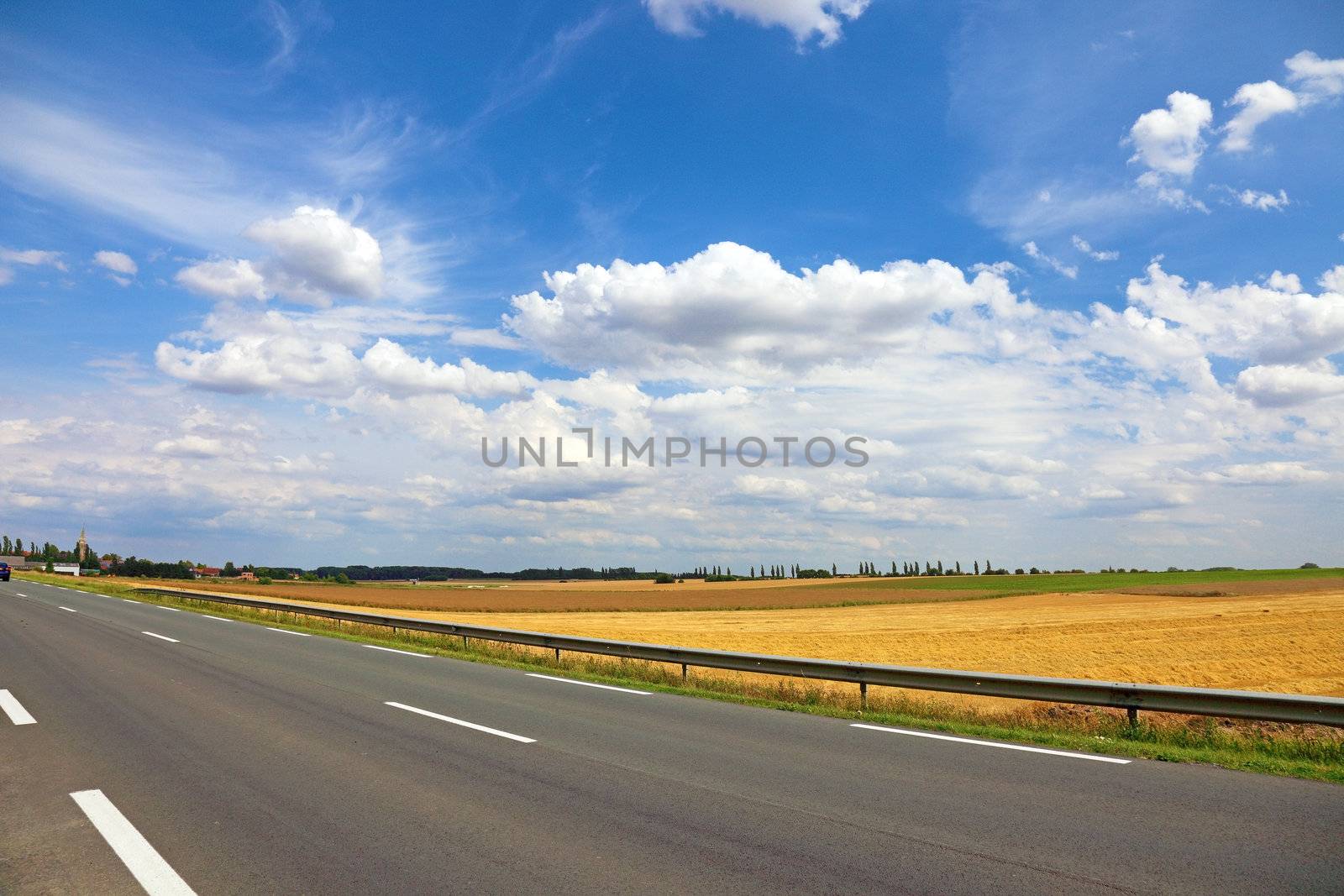 Beautiful landscape near road, France, Europe. by borodaev