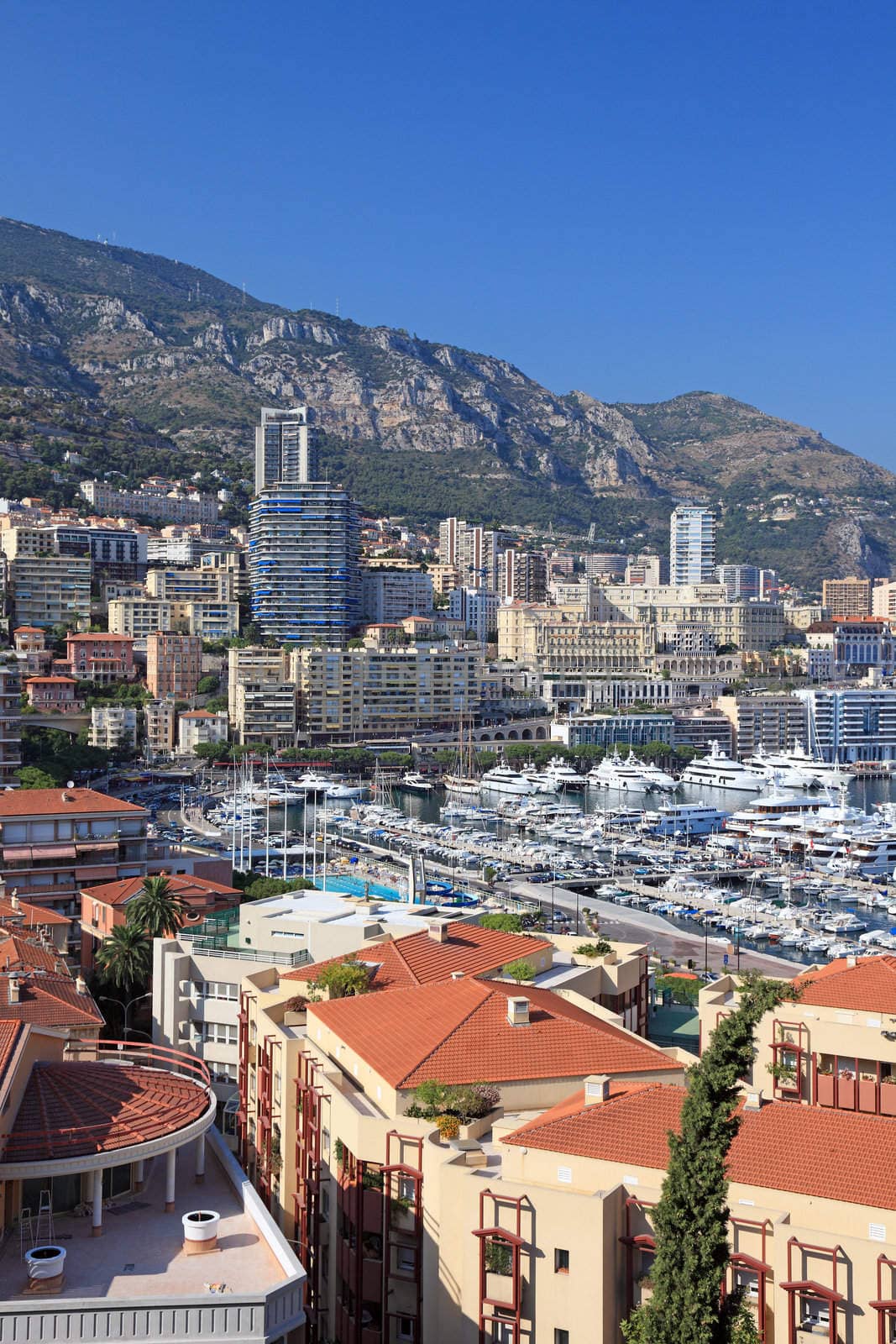 Cityscape of the principality Monaco, french riviera, Europe. by borodaev