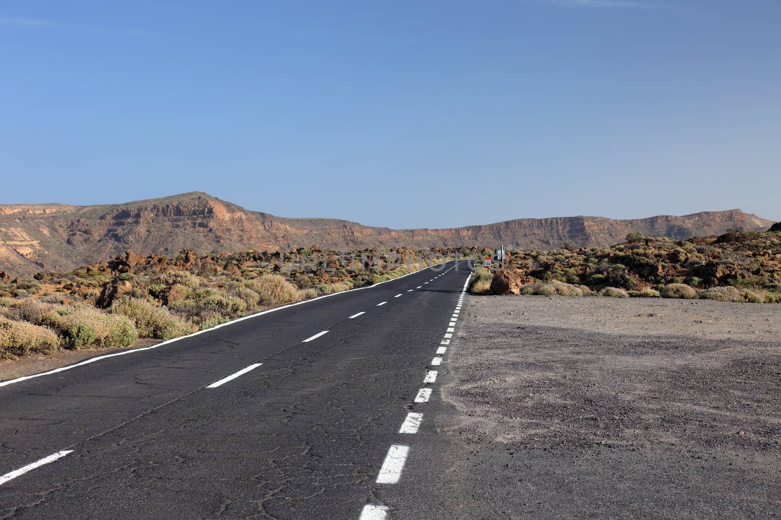 Road to volcano El Teide. Tenerife, Canary Islands. by borodaev