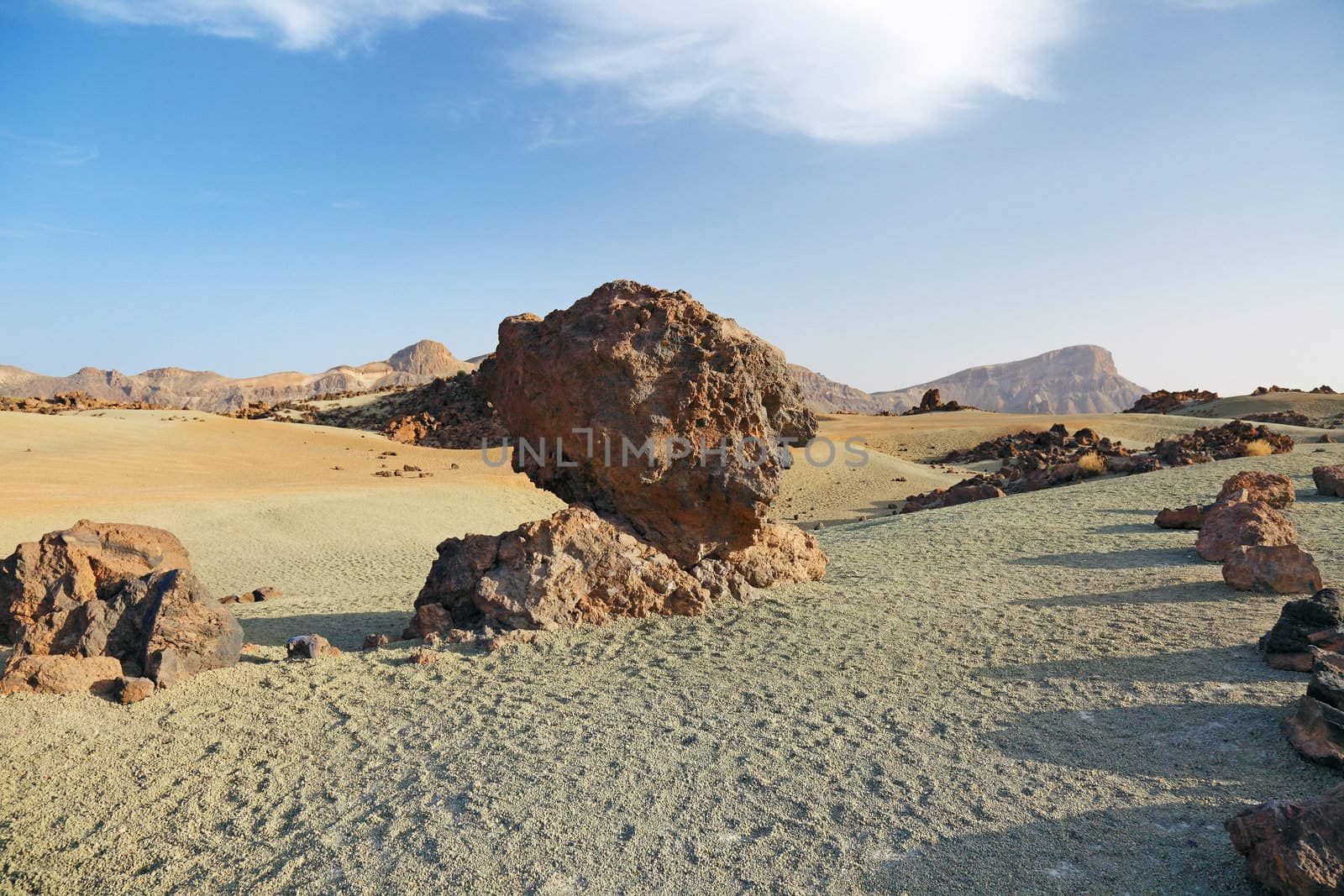 Rocks and stones in the middle of caldera, national park El Teid by borodaev