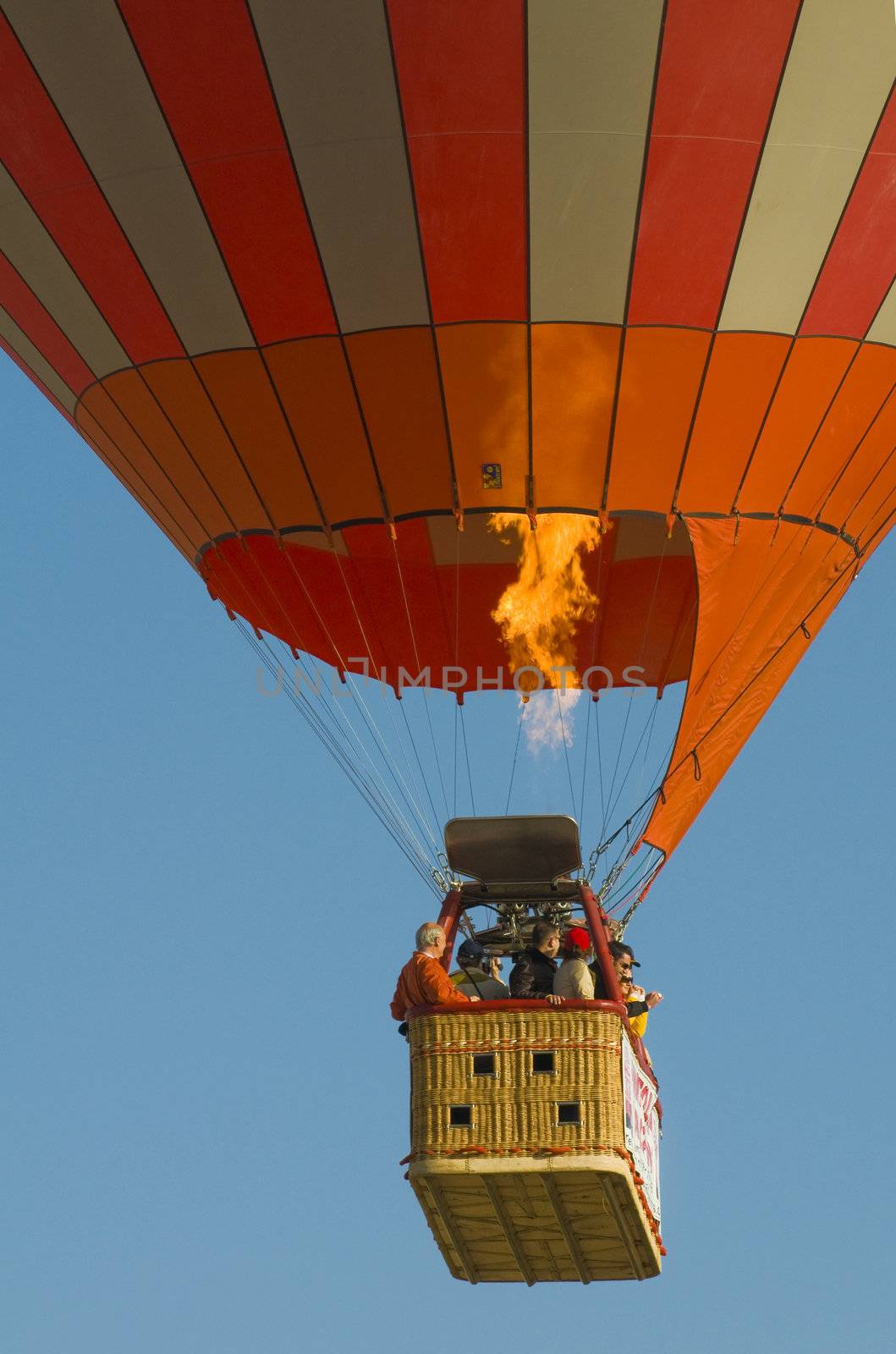 Hot air baloon in the air