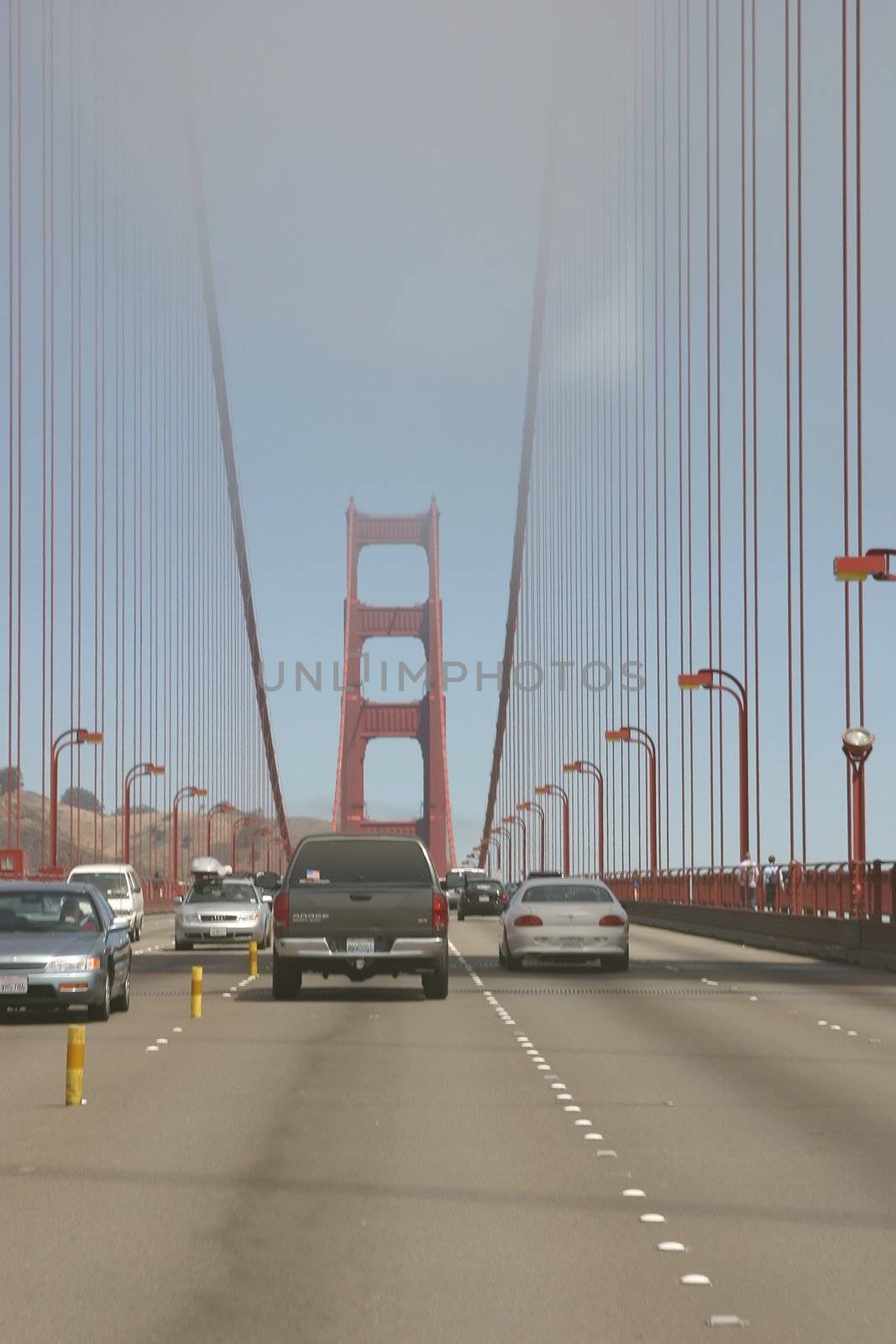 Driving thru Golden Gate bridge in San Francisco, CA