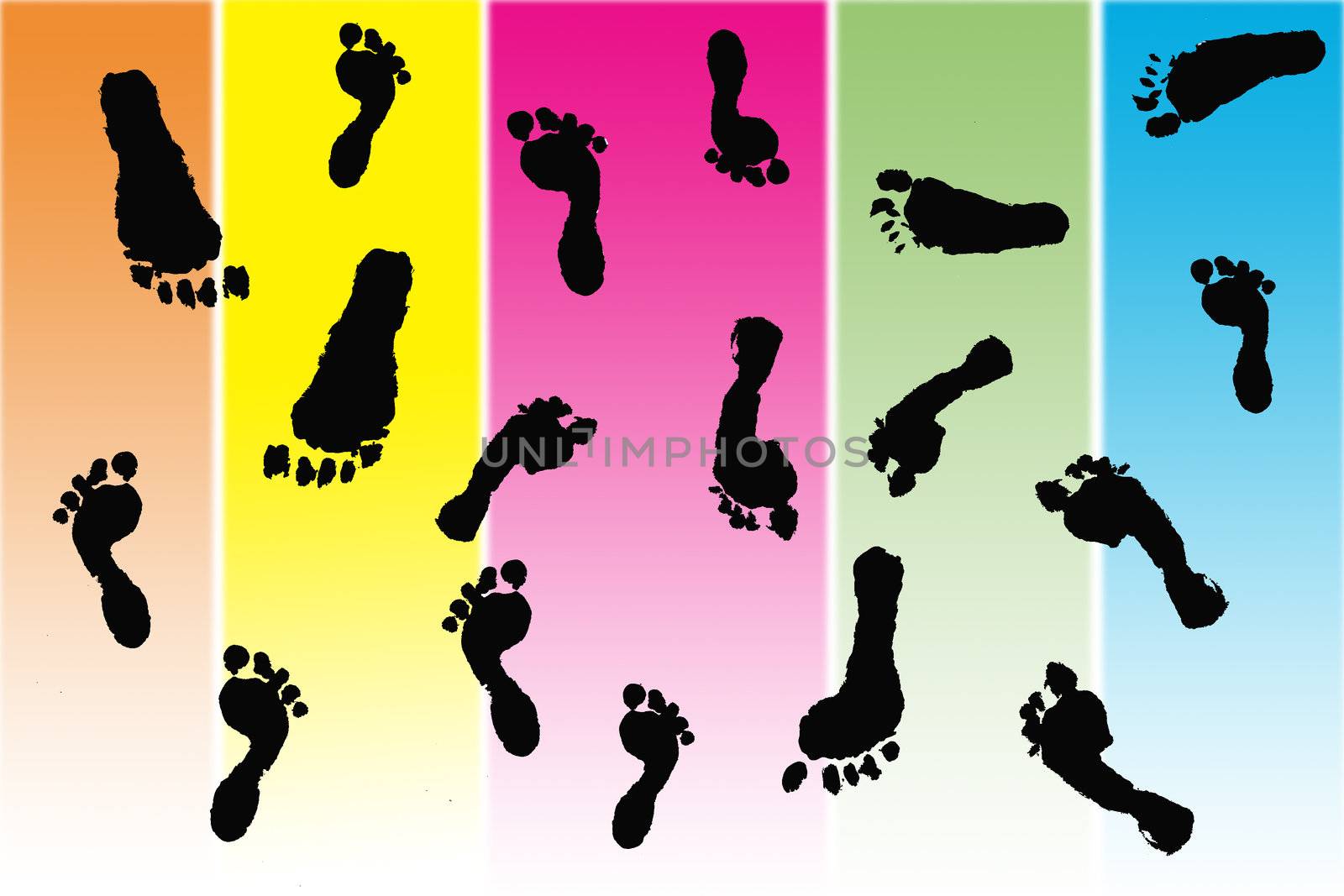 Black footprints made by children by jarenwicklund