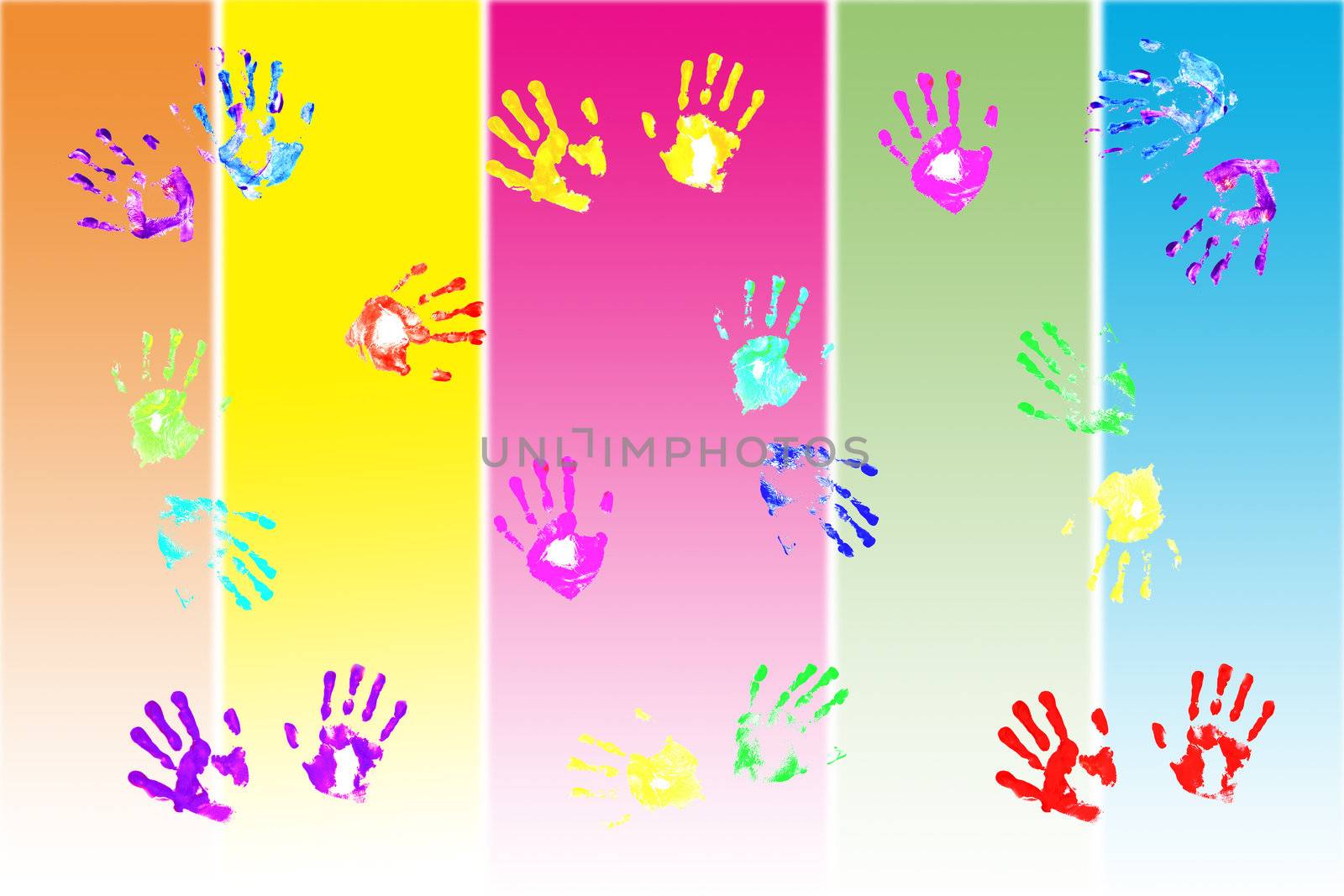 Actual handprints made by children  by jarenwicklund