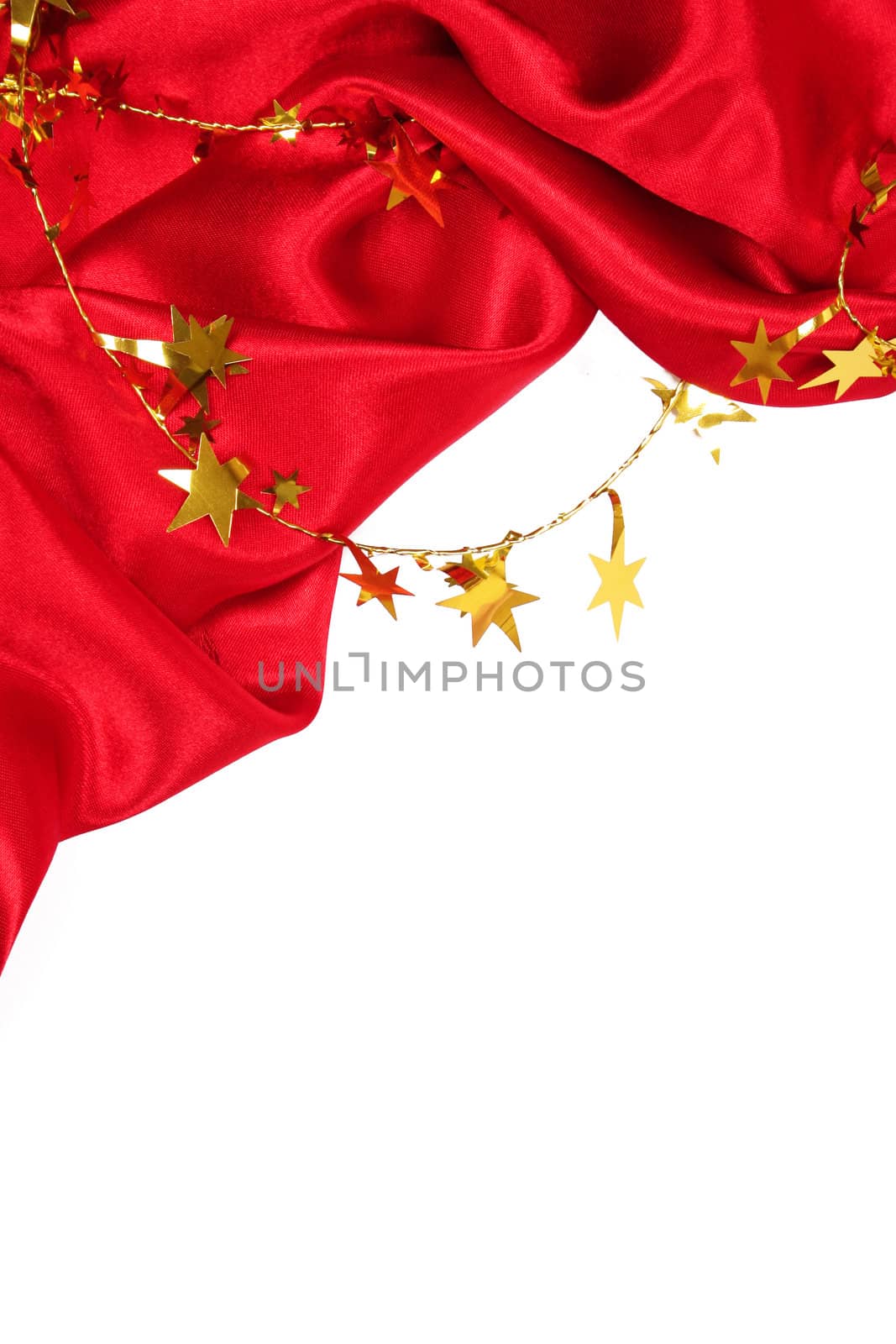 Red Silk with golden stars by oxanatravel