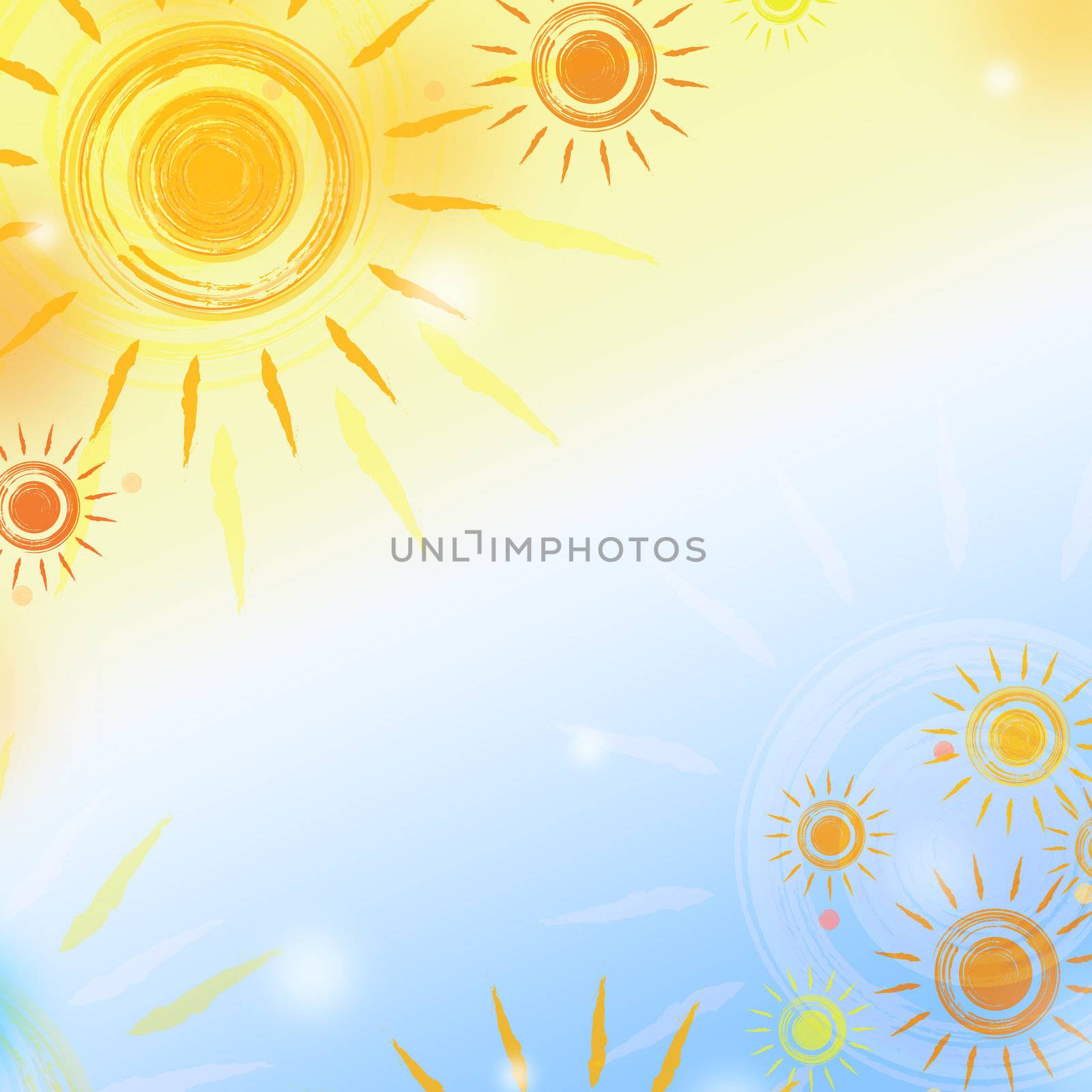 abstract background - paint suns over gradient