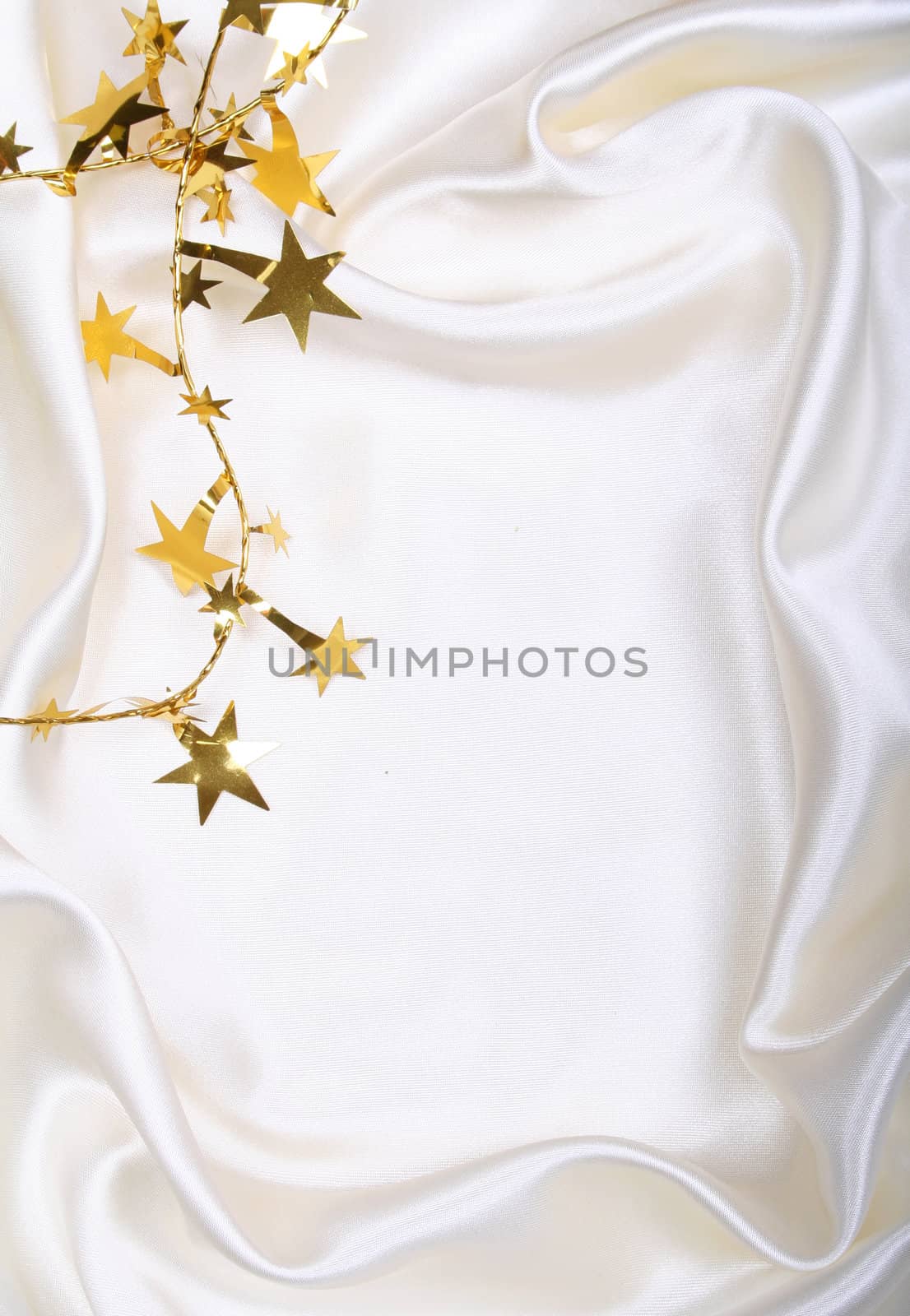 Golden stars on white silk by oxanatravel