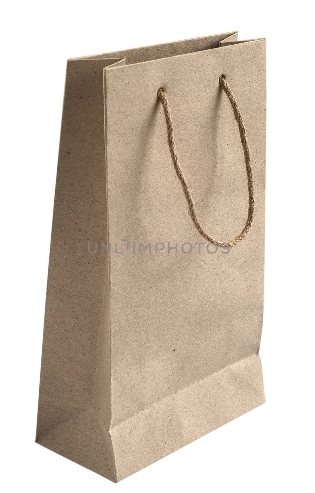 Recycled paper bag with hemp rope handles by varbenov