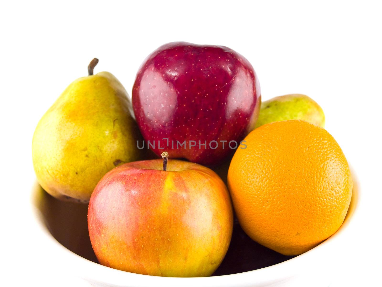 A Bowl of Fruit Apples Pears and Oranges