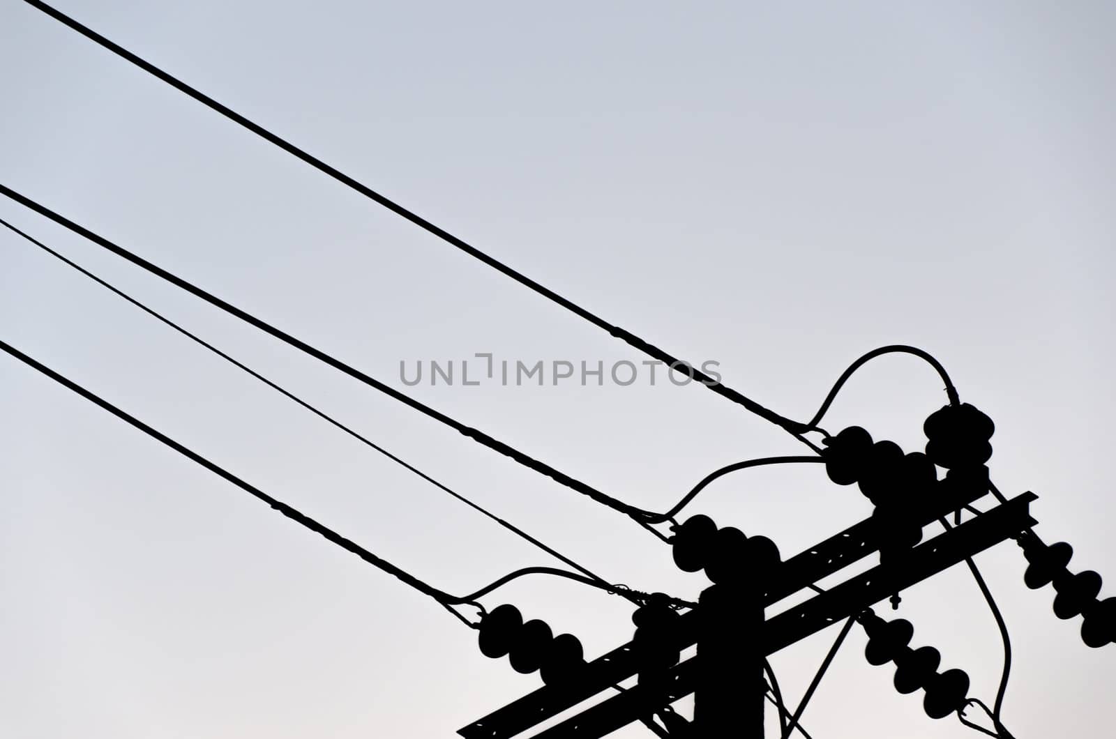 Silhouette electricity post  is abstract style