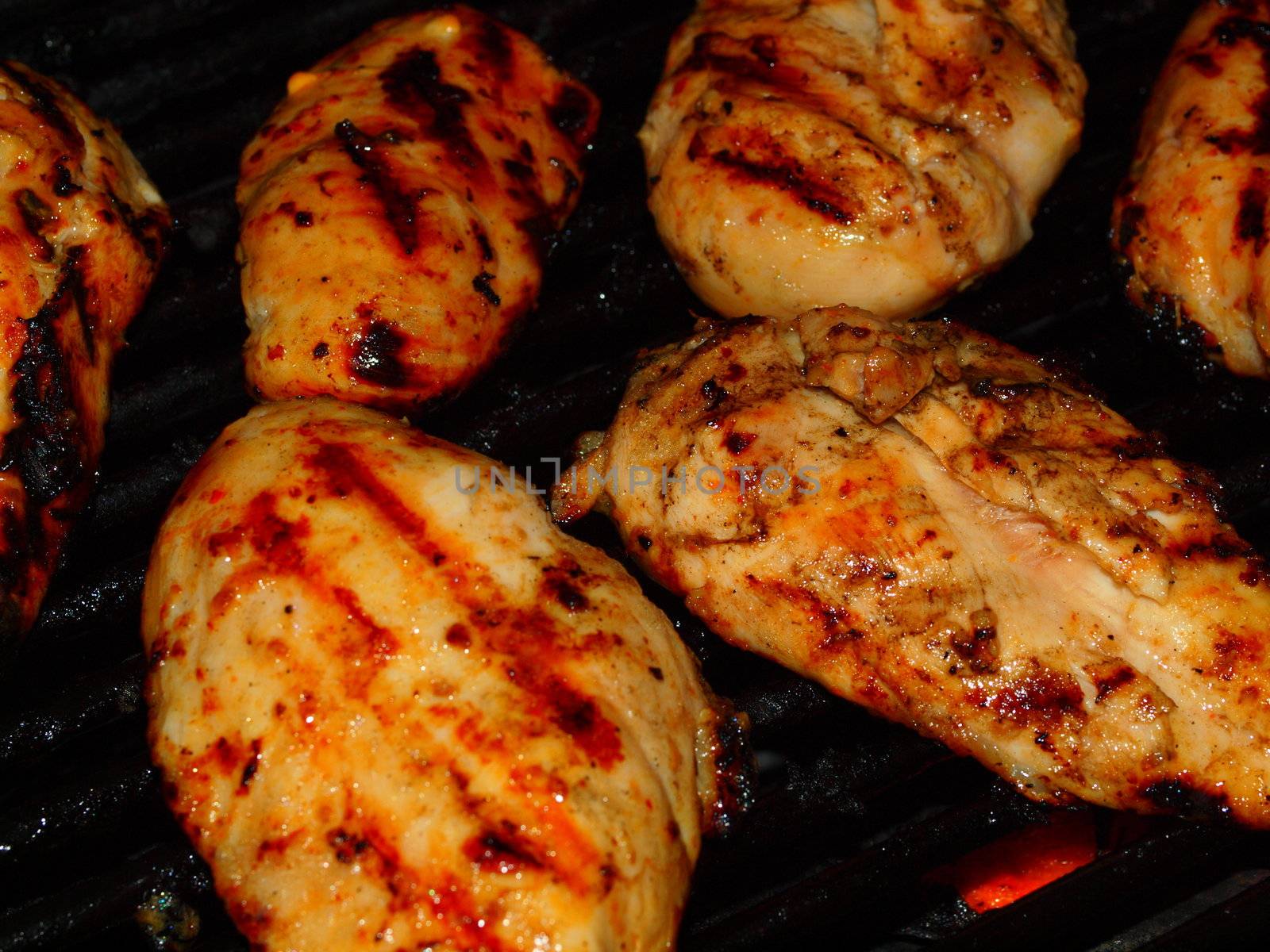 Fresh Grilled Chicken Breasts on the Barbecue