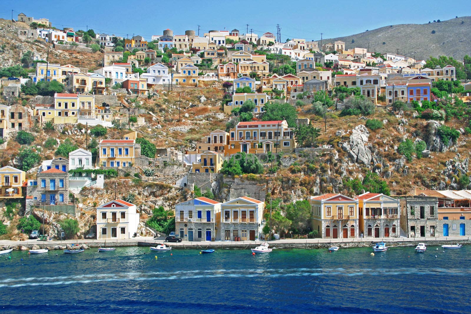 Greece. Dodecanesse. Island Symi (Simi). Colorful houses 