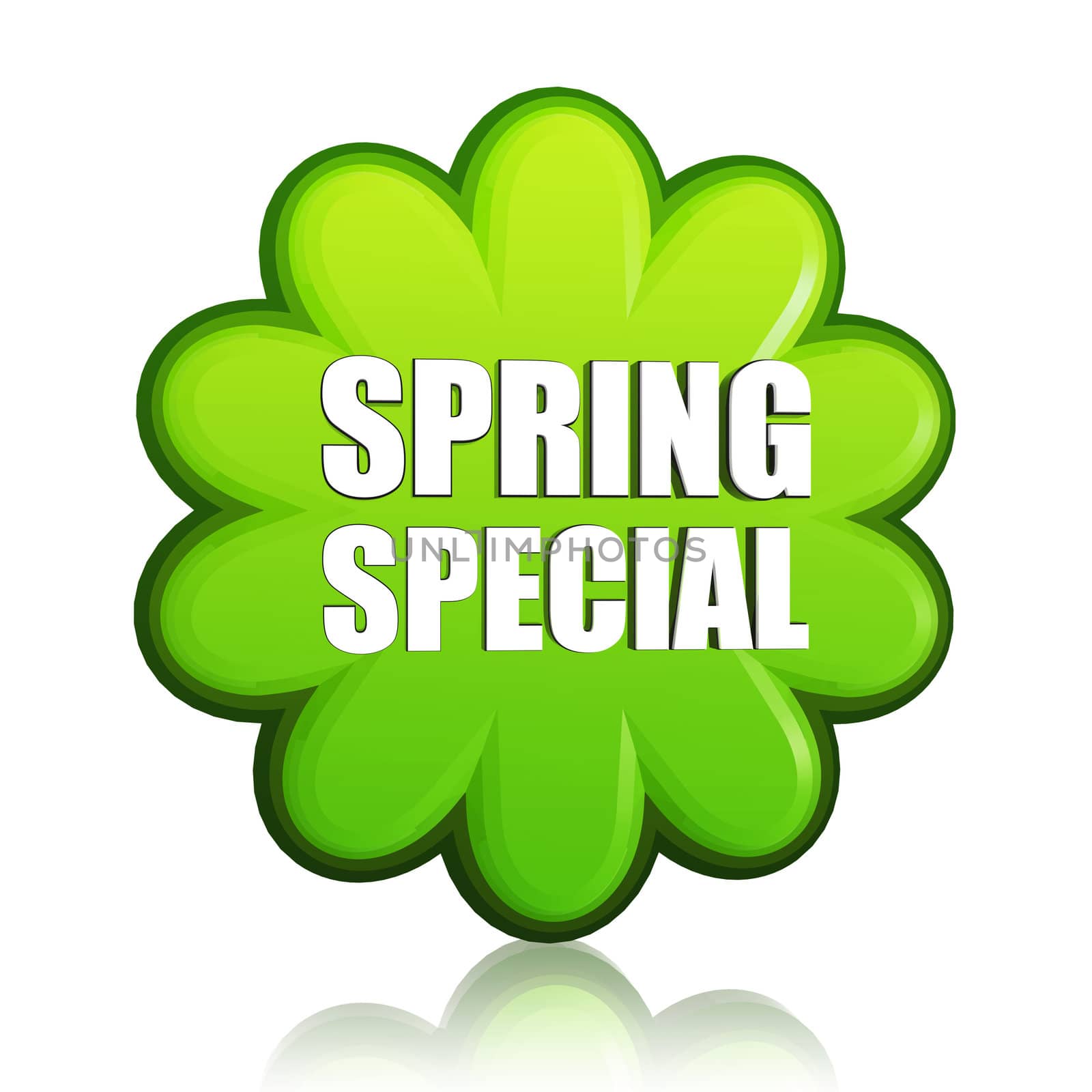 spring special green flower label by marinini