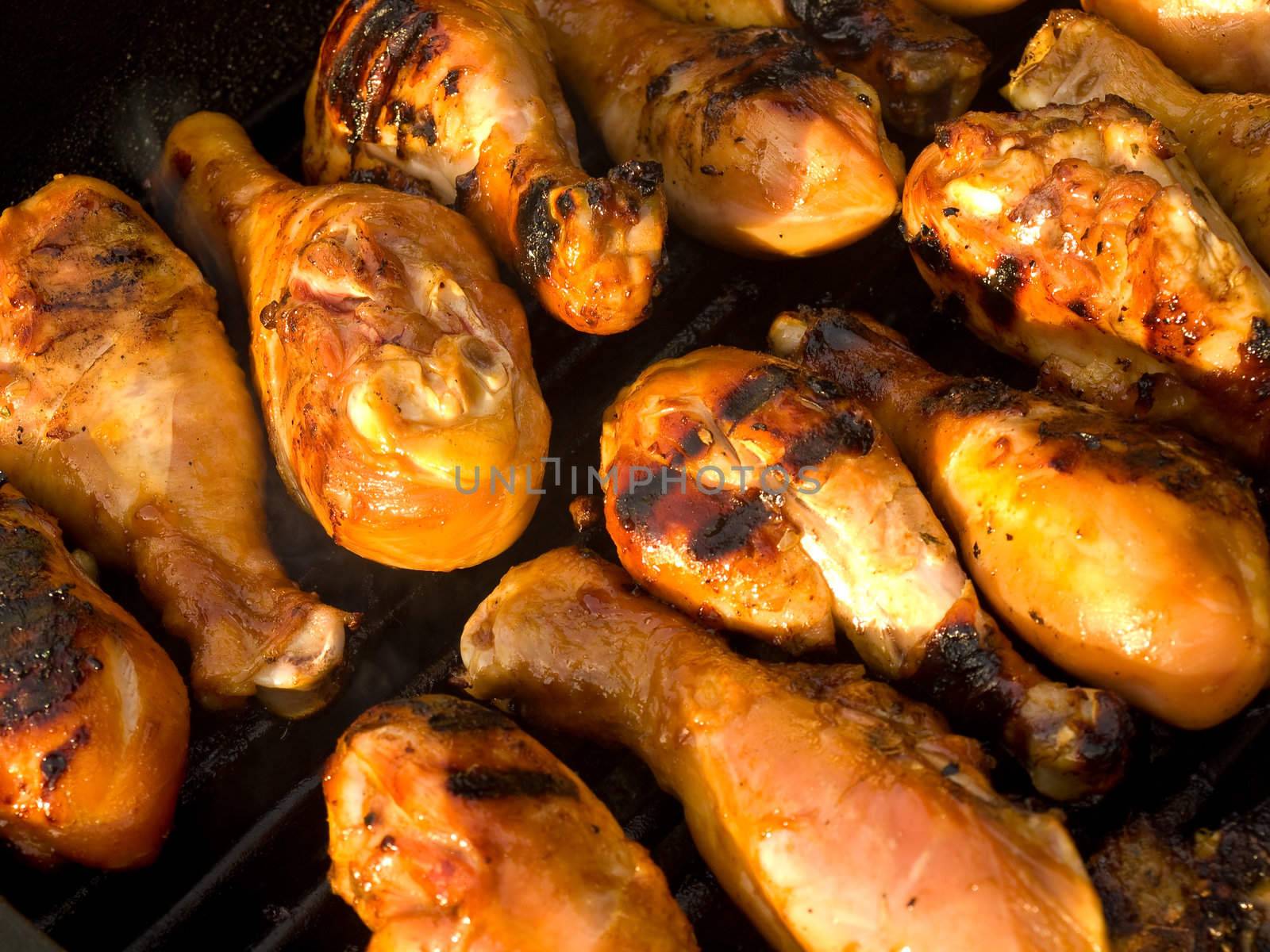 Fresh Grilled Chicken Cooking on the Barbecue