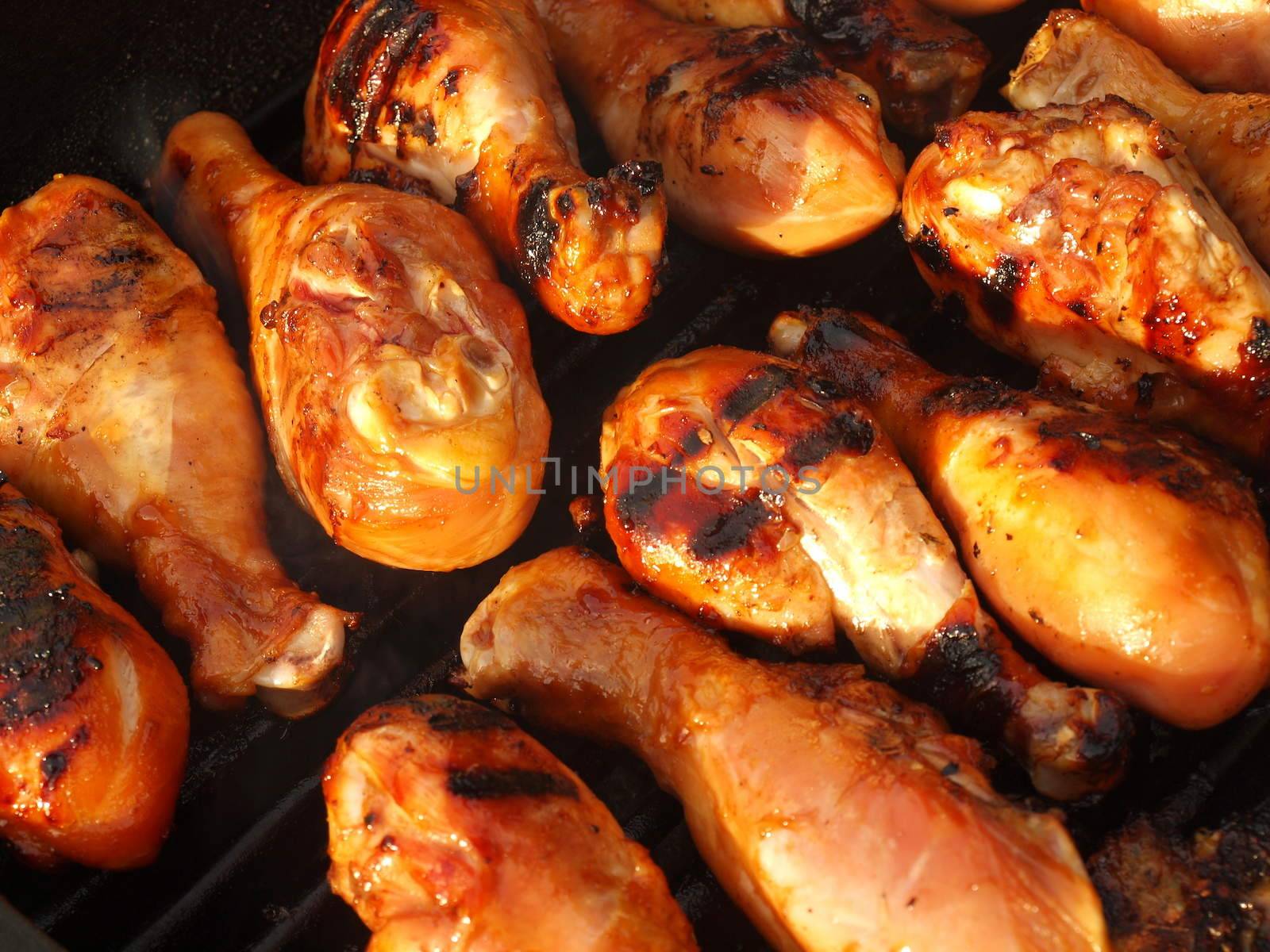 Fresh Grilled Chicken Cooking on the Barbecue