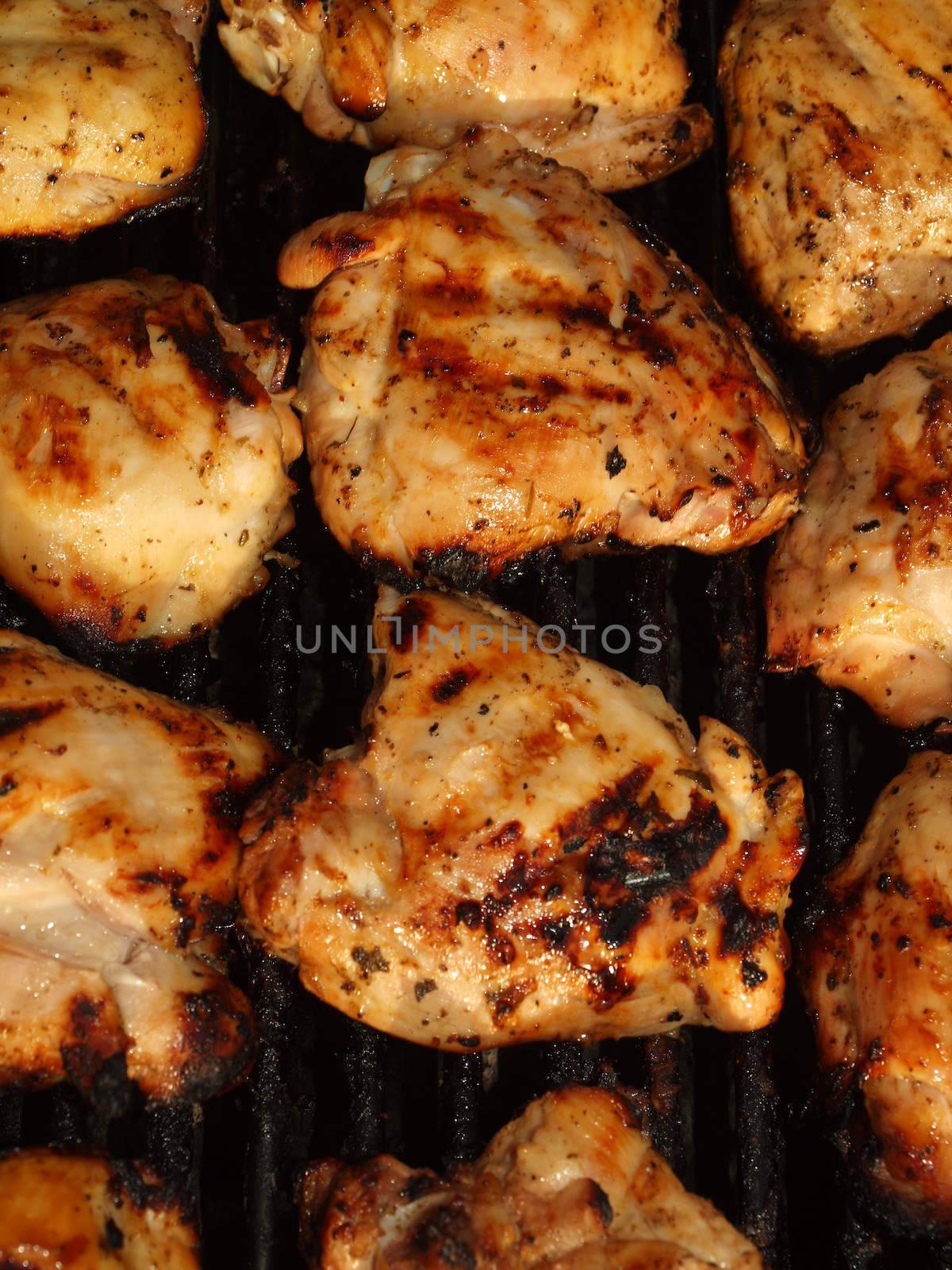 Fresh Grilled Chicken Cooking on the Barbecue