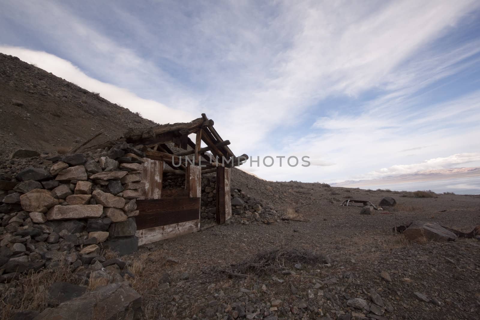 Abandoned shack in the desert