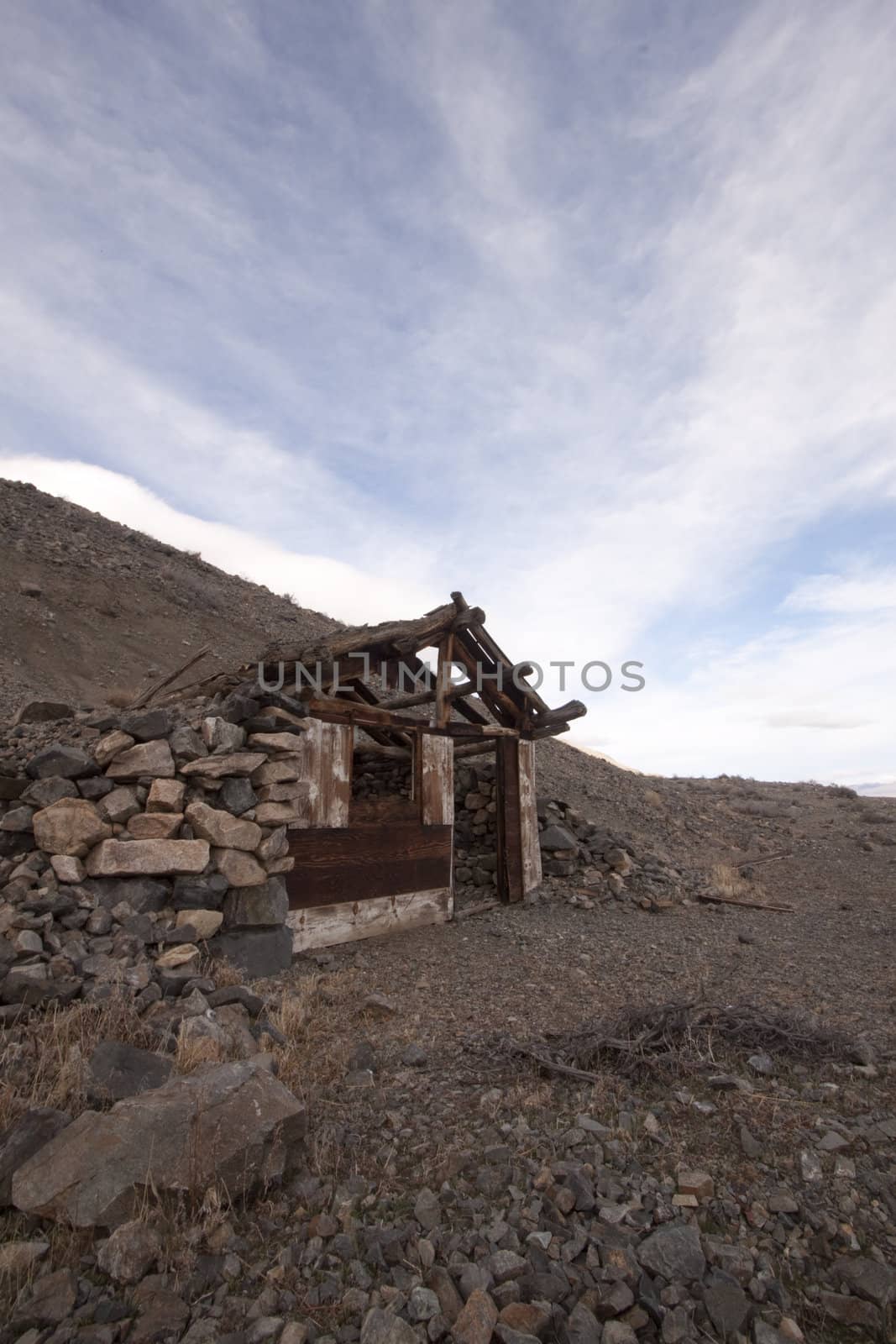 Abandoned shack in the desert
